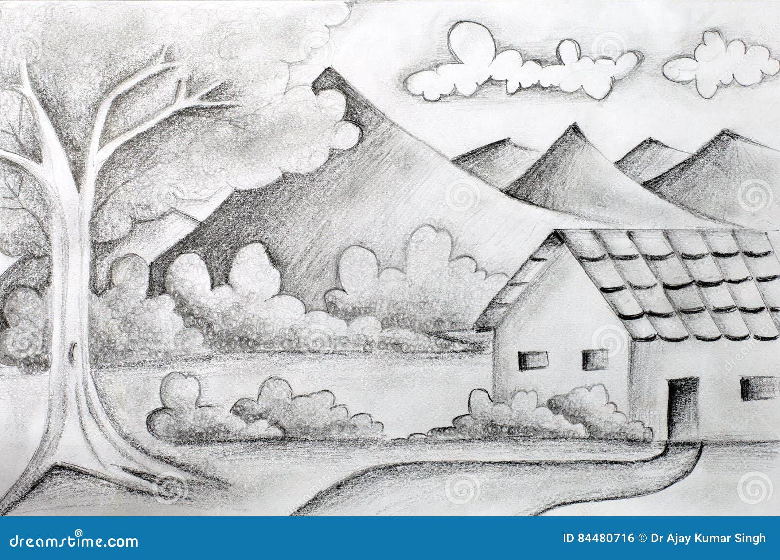 PENCIL DRAWING How To Draw Landscape With Pencil