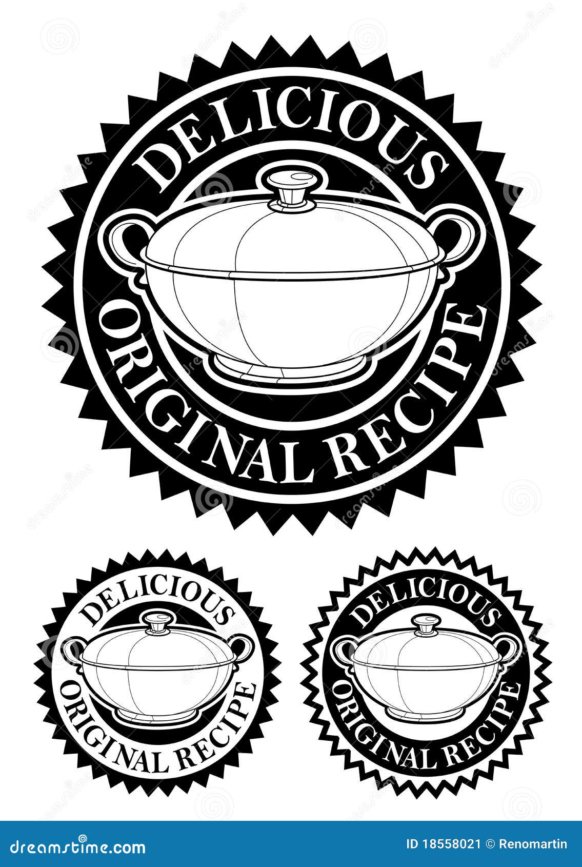 Original Recipe Seal stock vector. Illustration of cookie 18558021