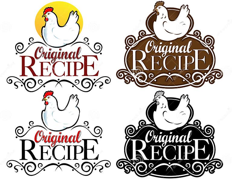 Original Recipe Seal / Mark / Icon. Hen Version Stock Vector