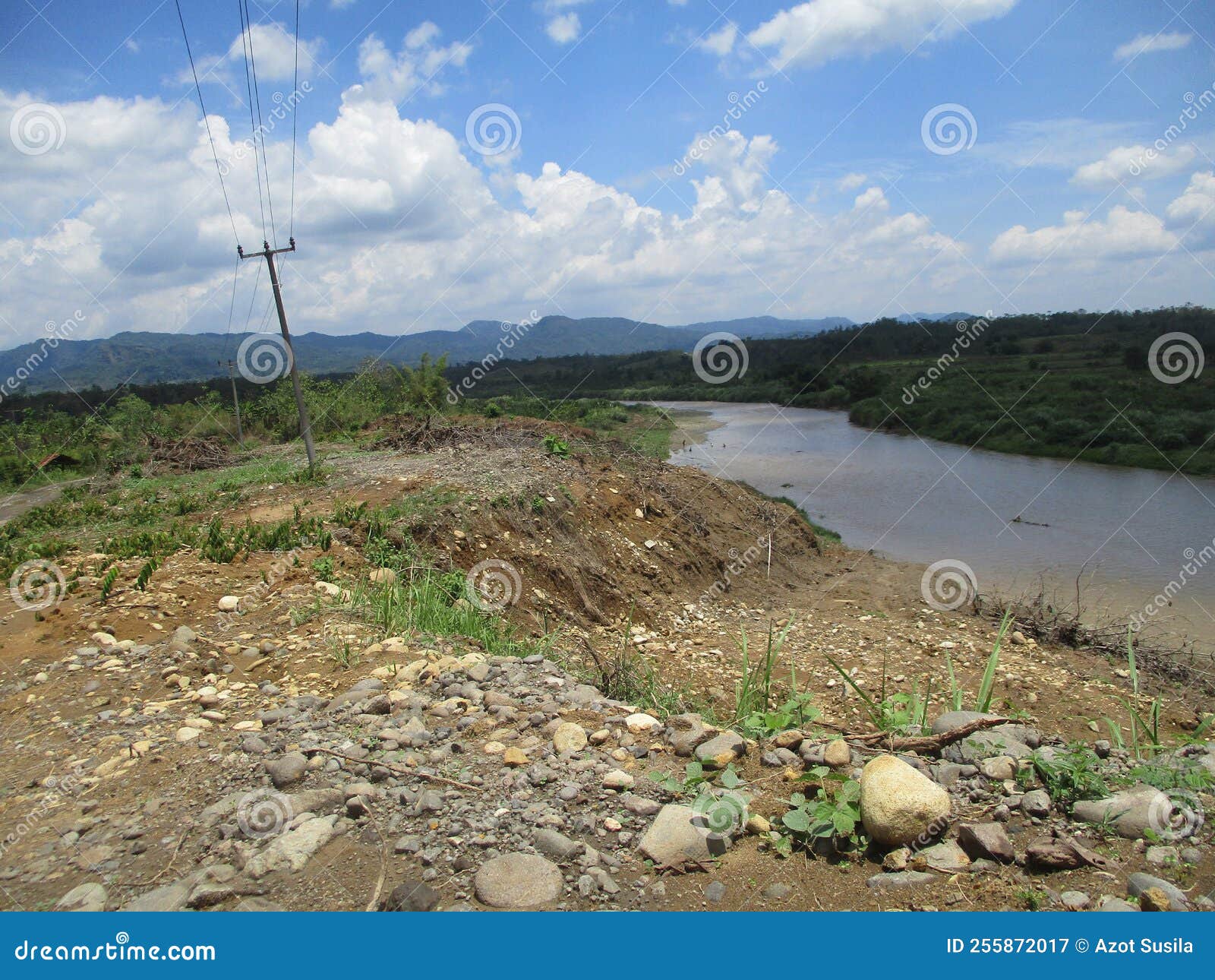 free view of forest, river, mountain, sky in public and open area of subang regency