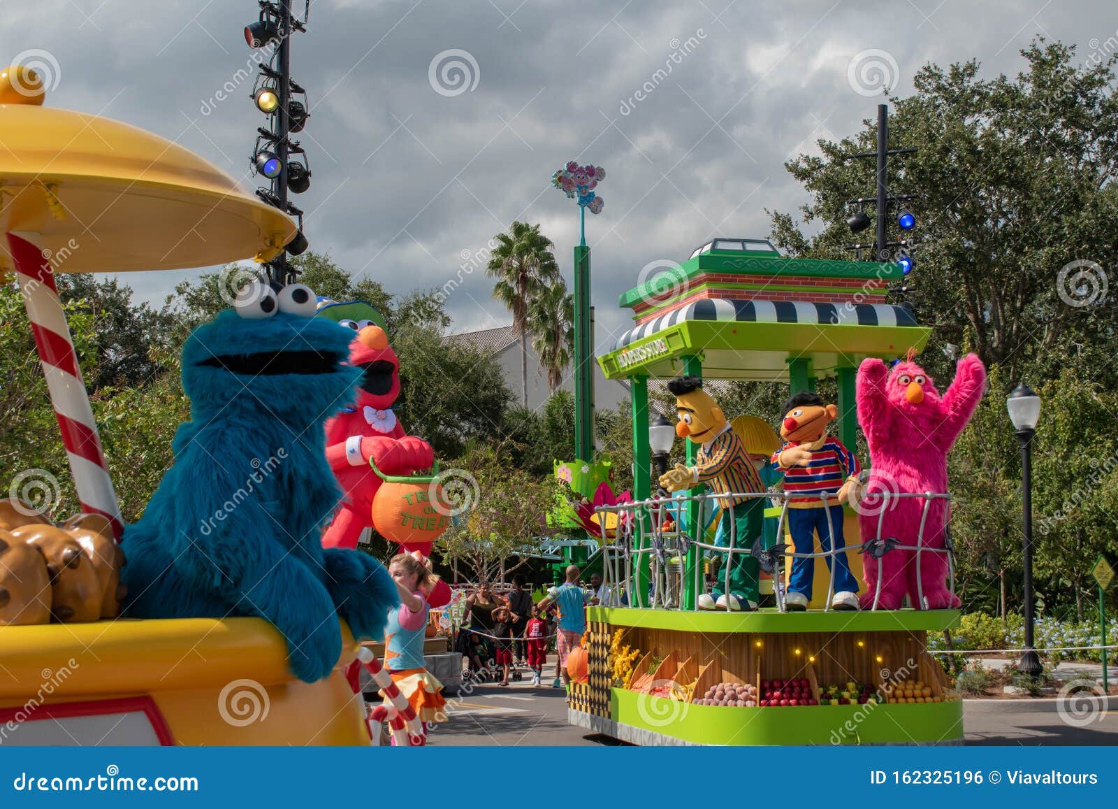 Cookie Monster and Hoopers Store Float in Sesame Street Party Parade at ...