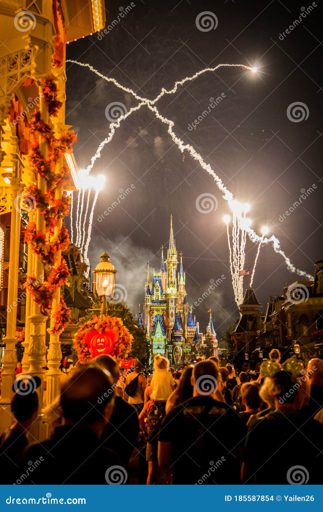 Download Cinderella Castle Fireworks And Lights Editorial Stock ...