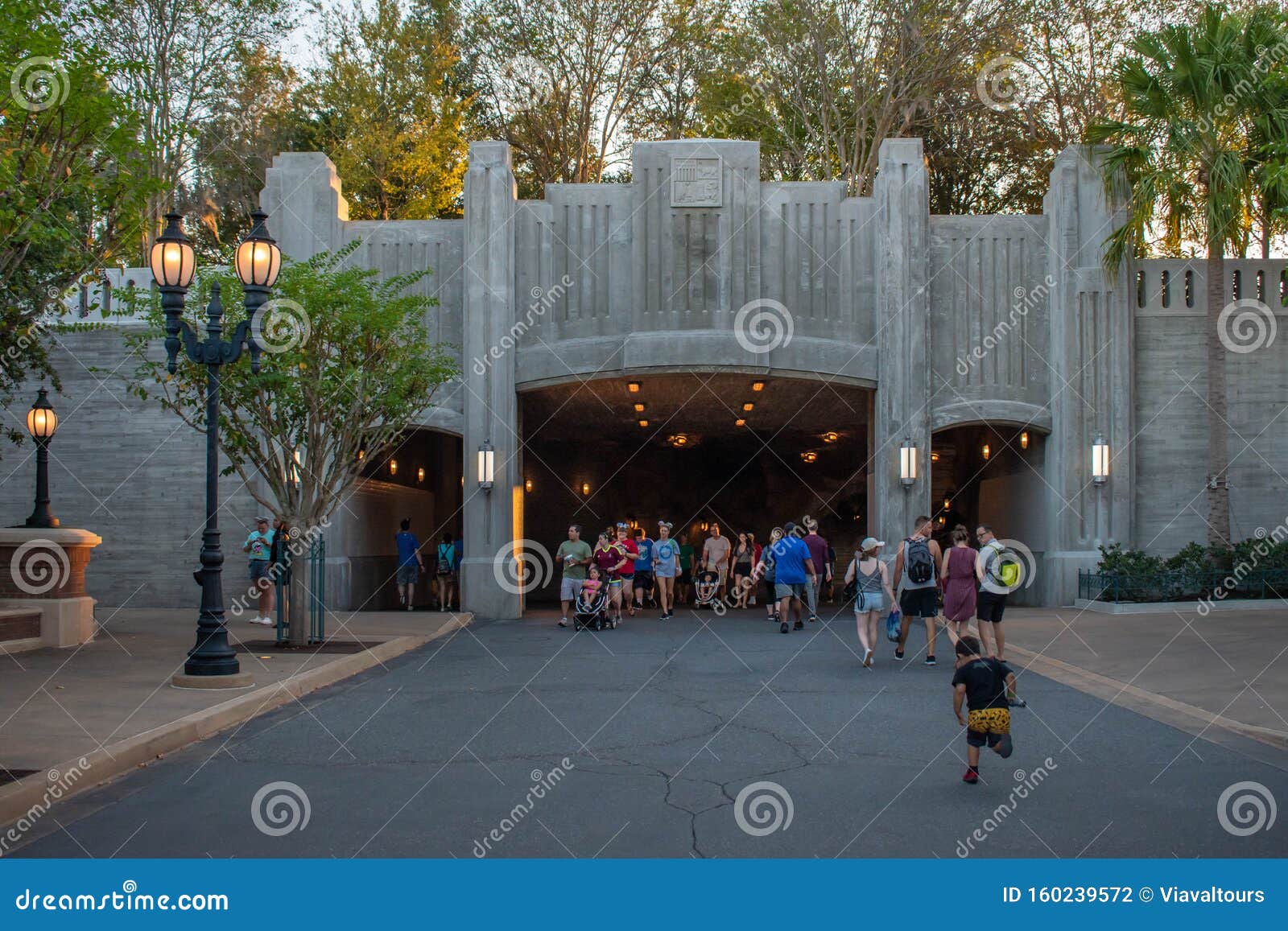People Exploring Entrance Tunnel To Star Wars Galaxys Edge at Hollywood Studios 67 Editorial