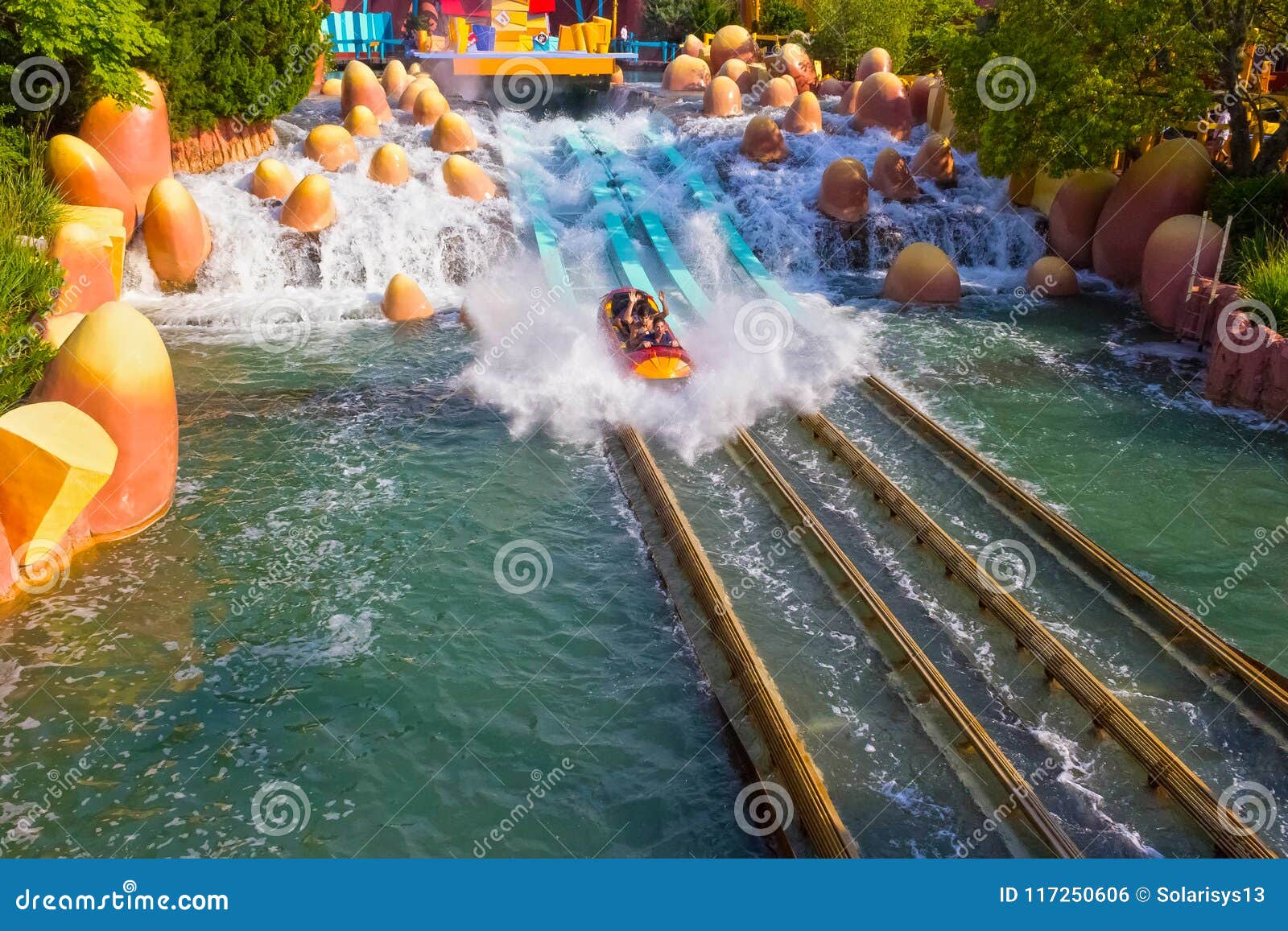 Orlando, Florida, USA - May 10, 2018: Ride Toon Lagoon. Islands of