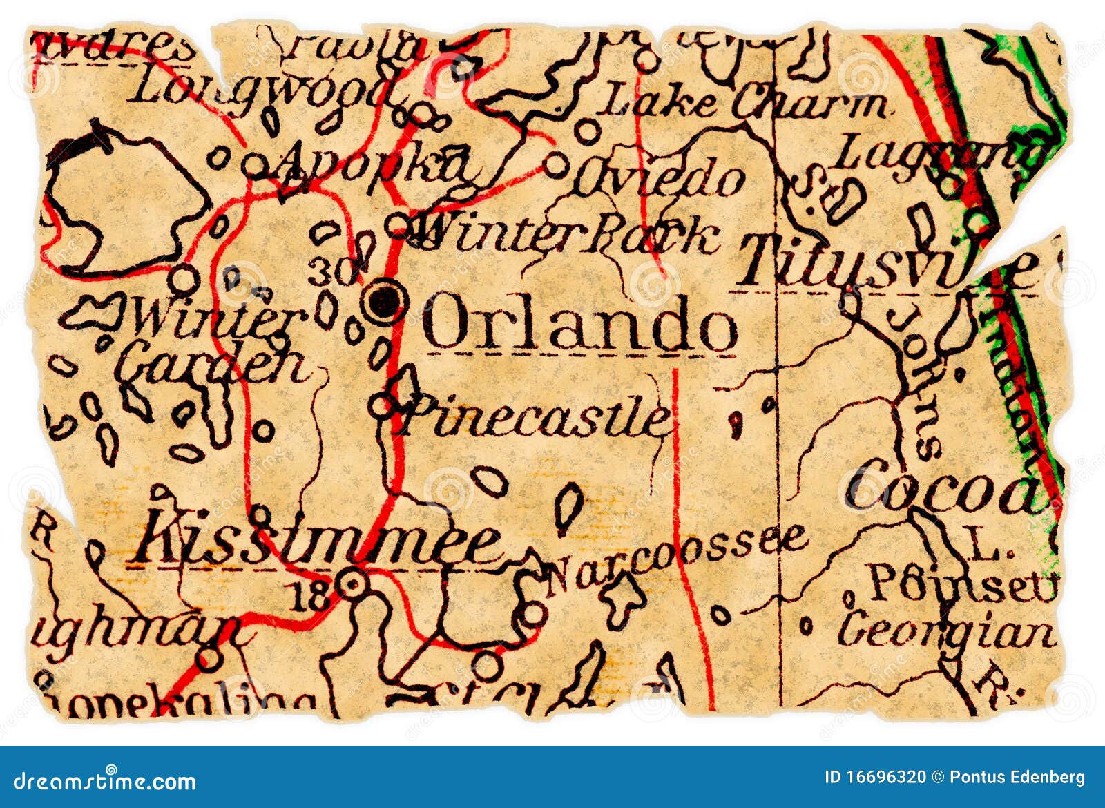 Orlando old map stock photo. Image of destination, florida 16696320