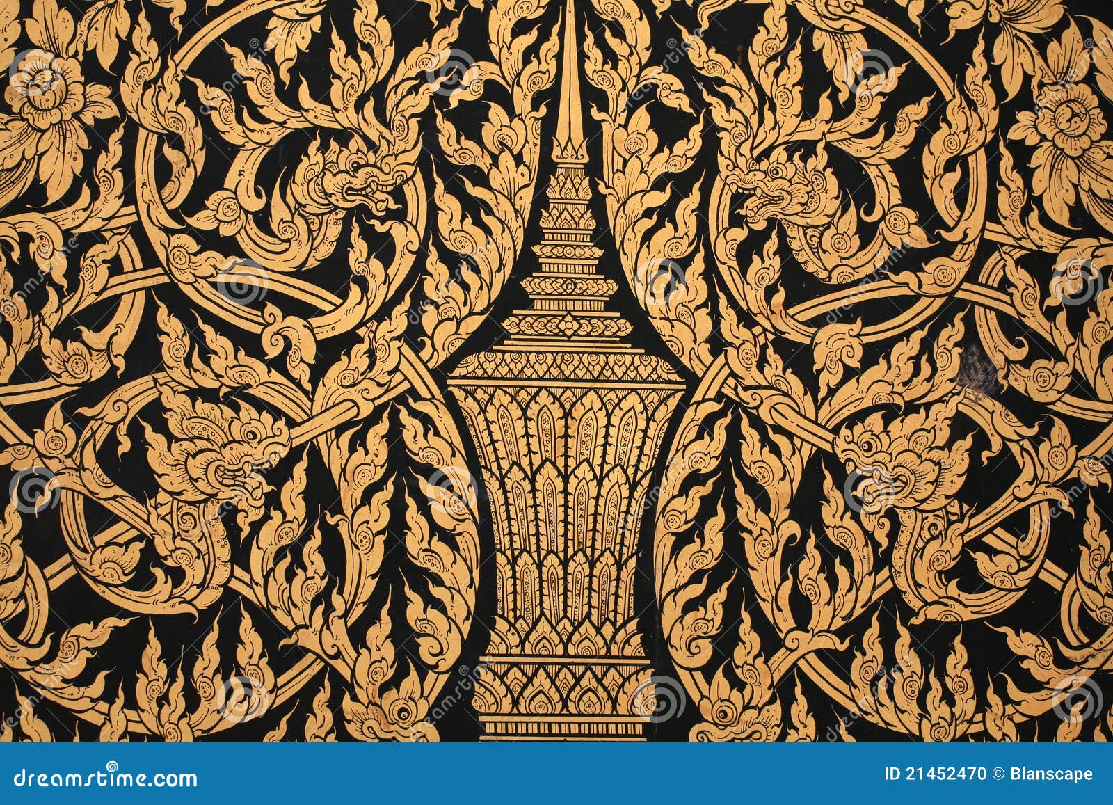 Ornament Ancient Thai Craft Pattern on Wall Stock Photo Image of