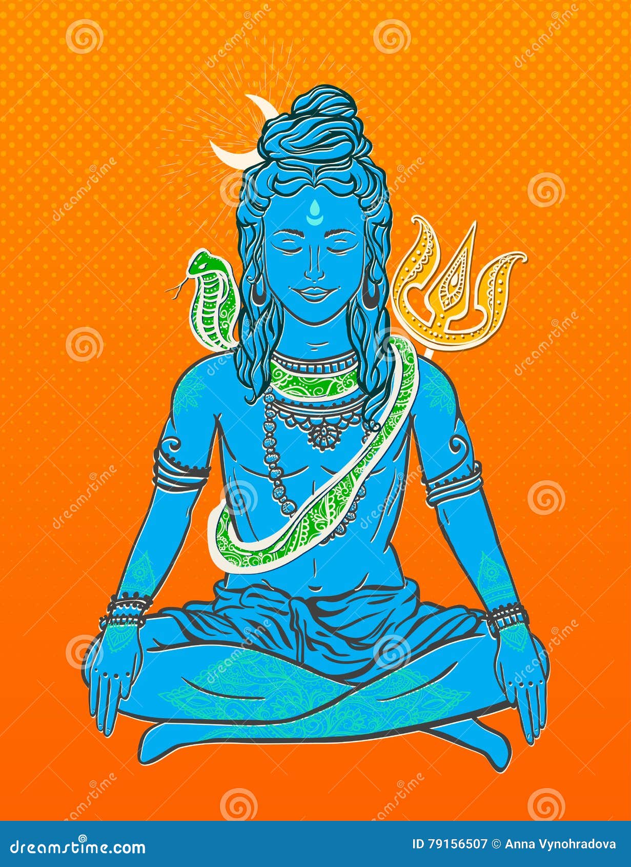 Ornament Beautiful Card with God Shiva. Stock Vector ...