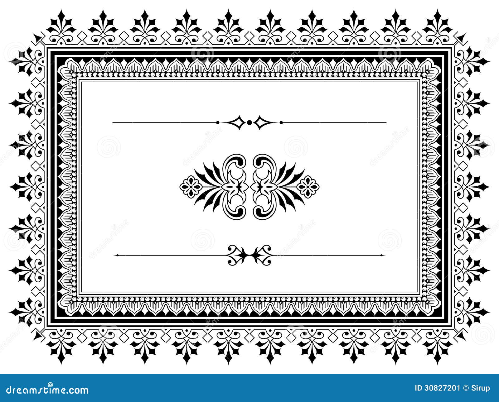 Ornament Border Design Elements with Dividers Stock Vector