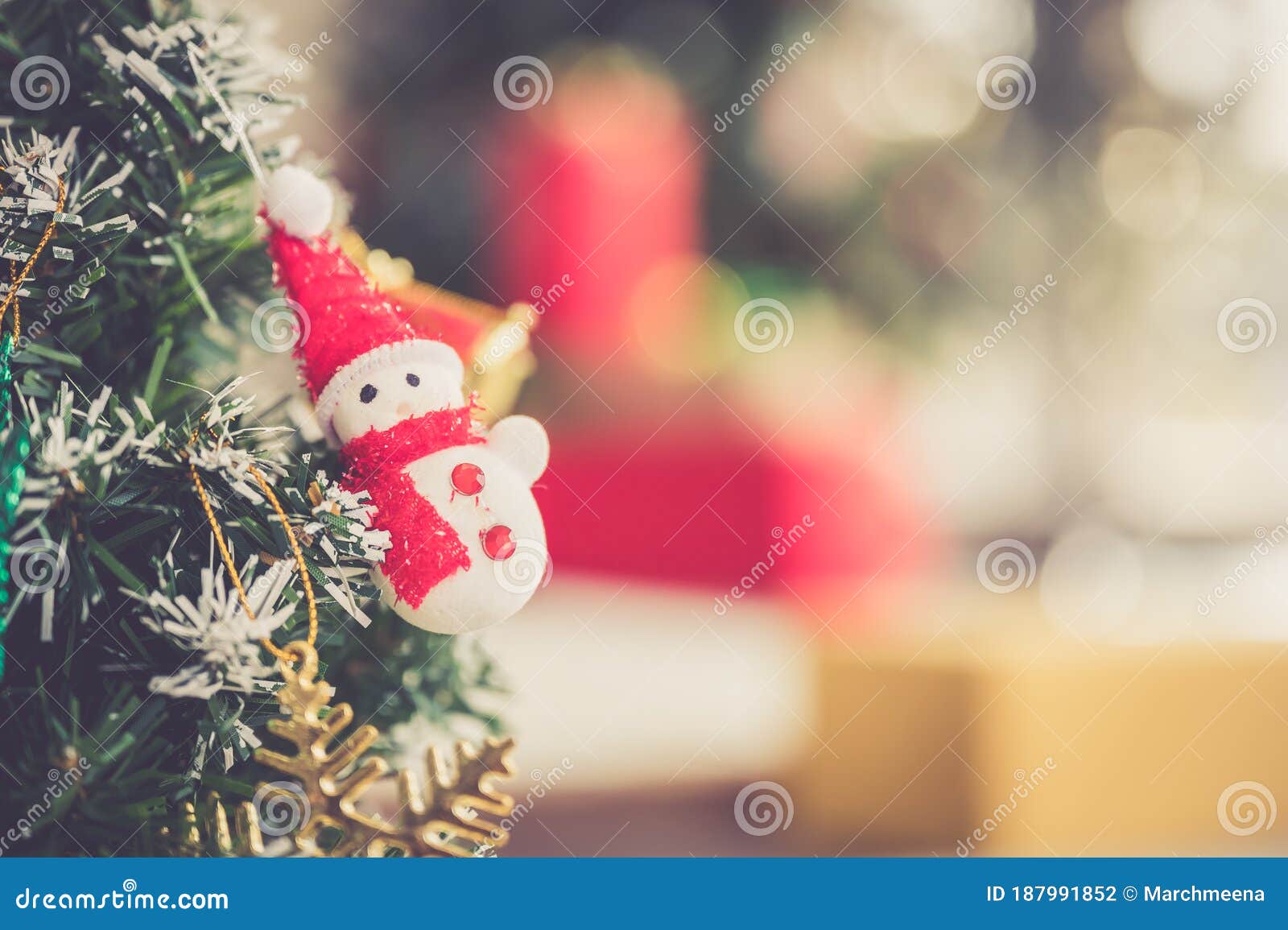 Ornament Christmas Tree Decorations on Blurred Background Stock Photo ...