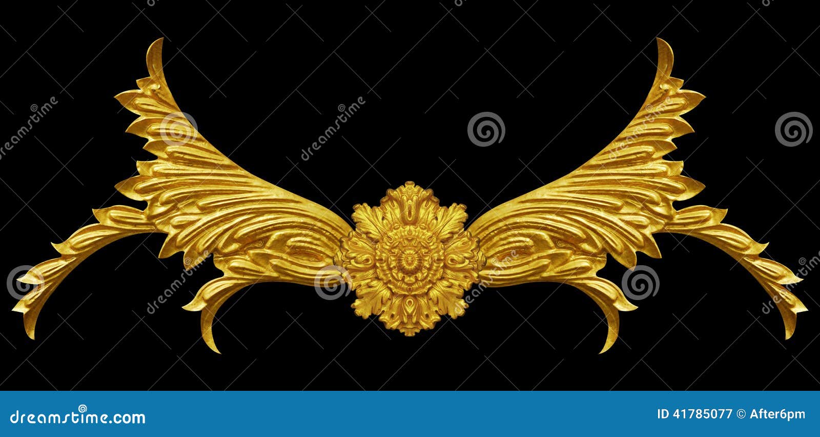 Ornament Elements, Vintage Gold Frame Floral Designs Stock Photo 53858922