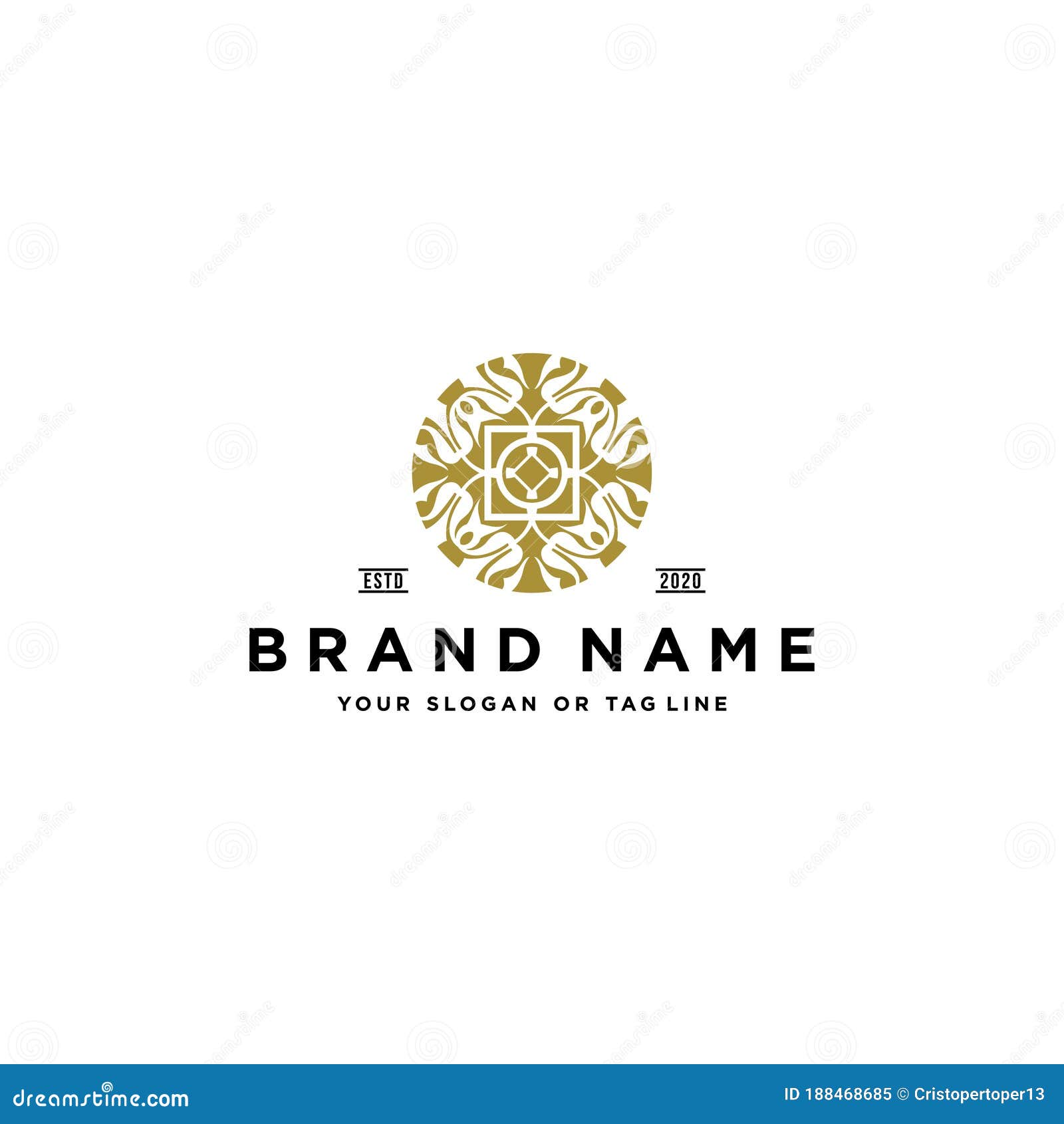 Ornament Logo Design Vector Stock Vector Illustration of calligraphic