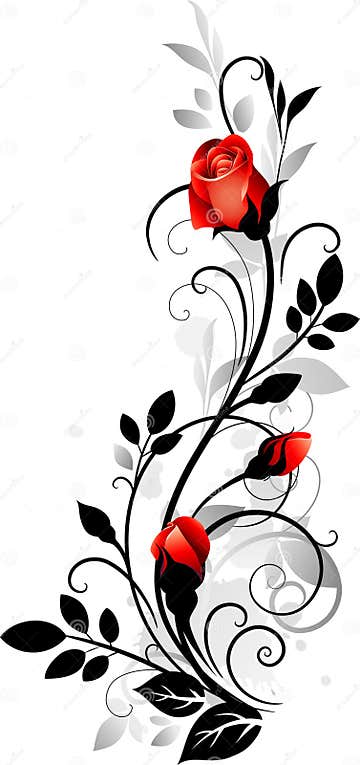 Ornament with rose stock vector. Illustration of fantasy - 14712733