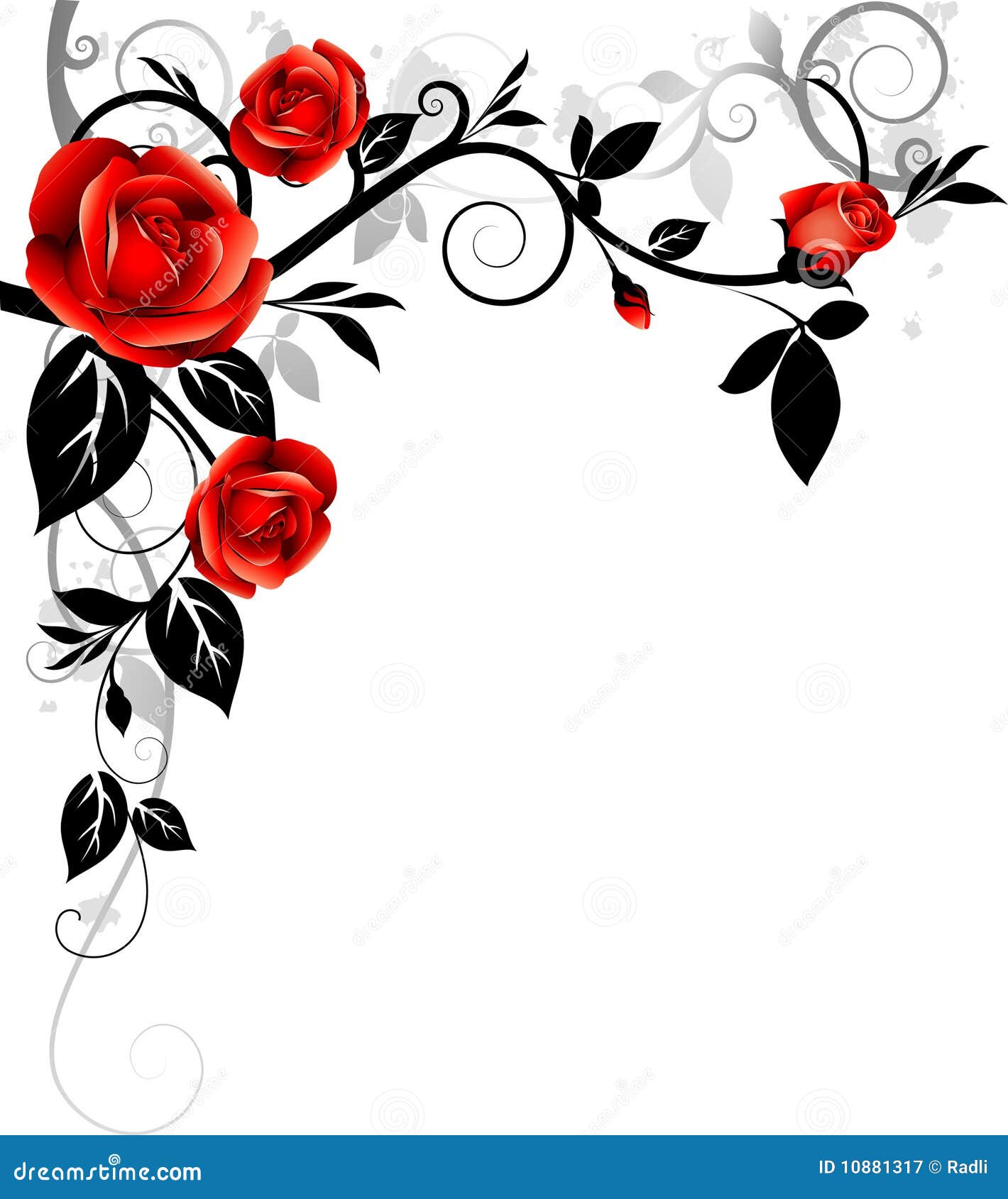 Ornament with roses stock vector. Illustration of decor 10881317