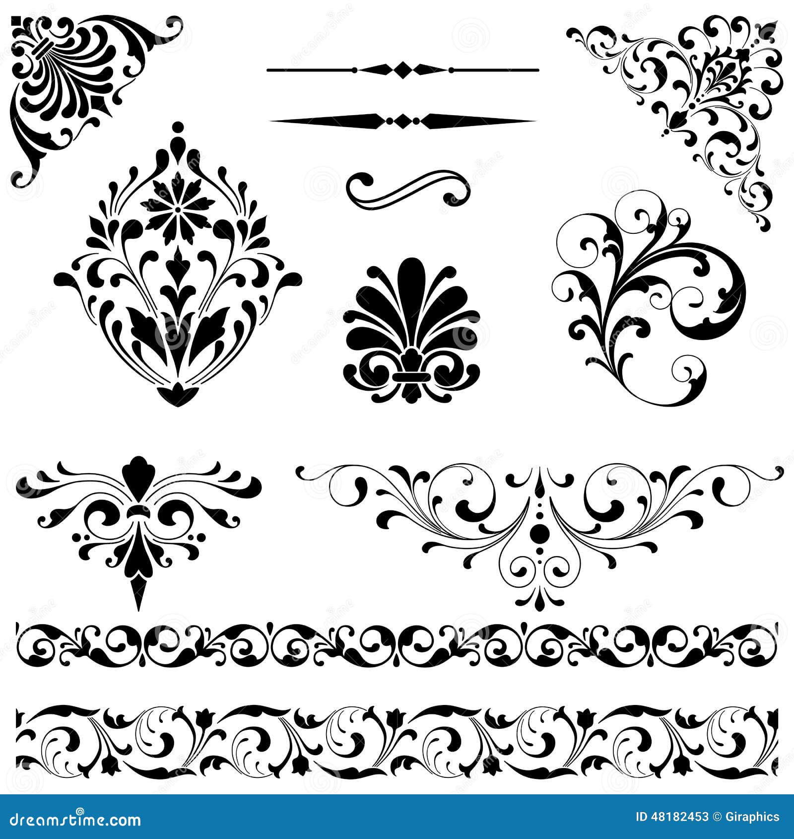 Download Ornament Set stock illustration. Illustration of frame ...