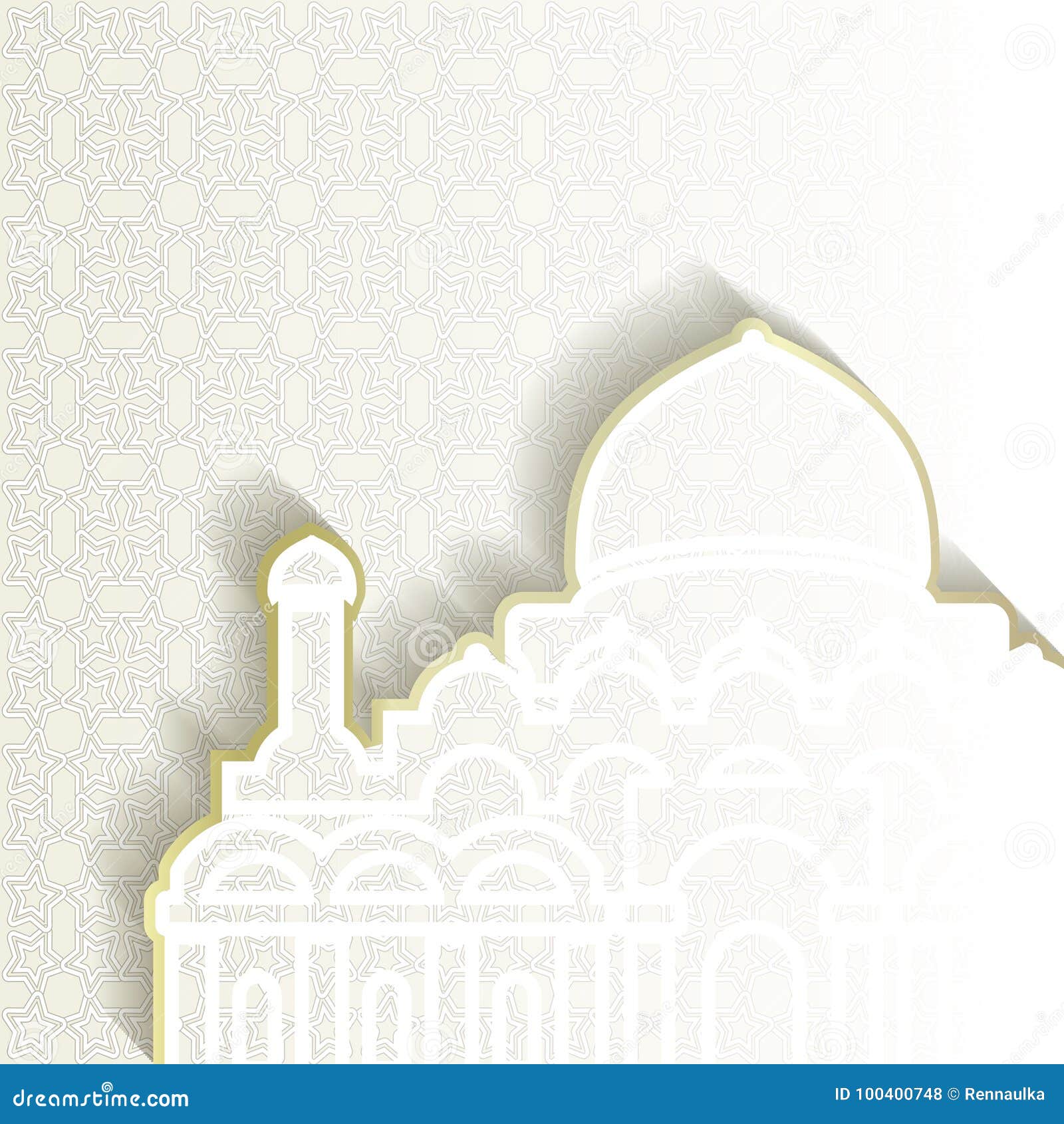 Ornamental Beige Background with Temple, Mosque. Ramadan Kareem Greeting  Card Stock Vector - Illustration of kareem, cathedral: 100400748