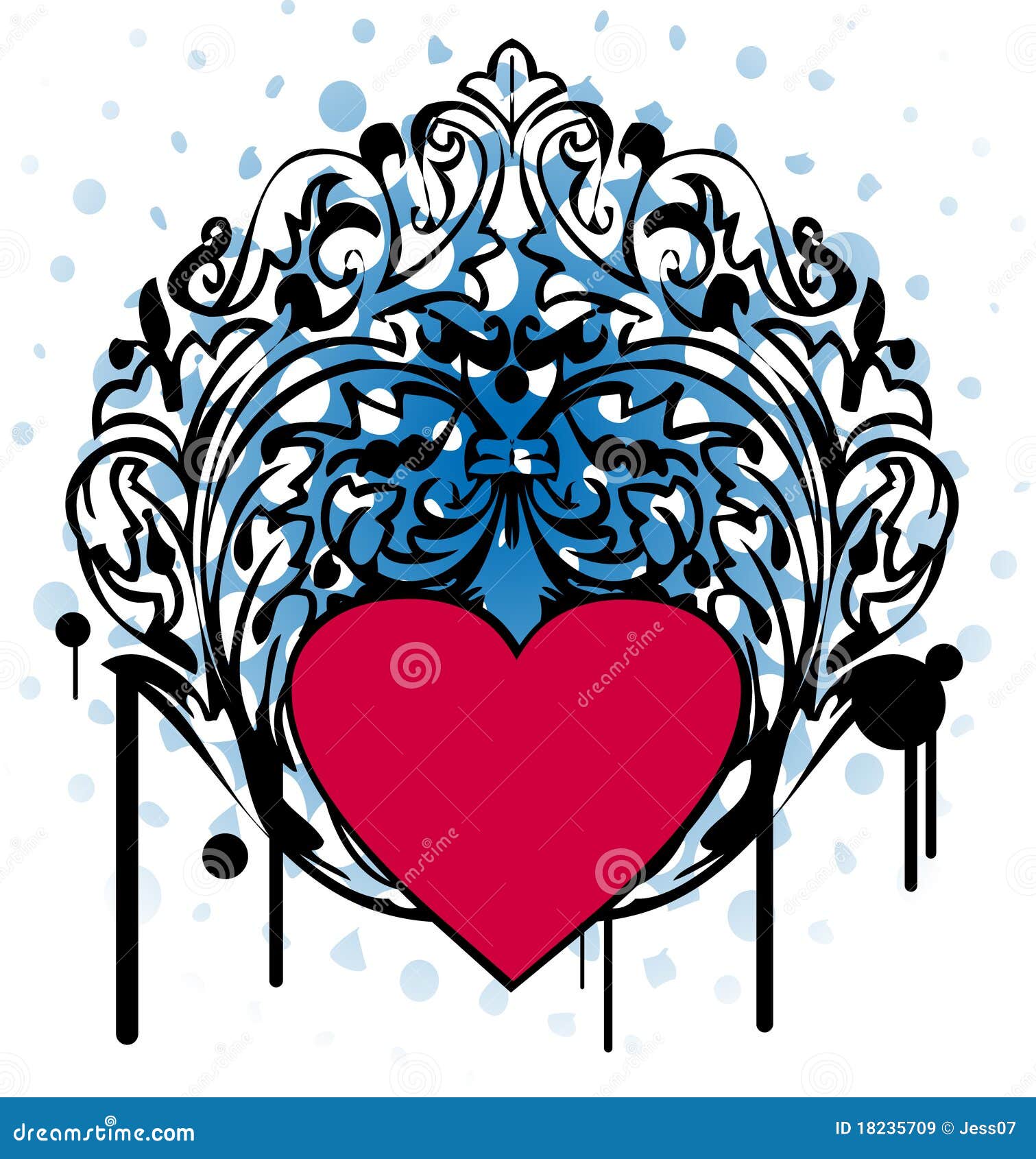 Ornamental Black Cat Head. Black Silhouette With Ornamental Drawing