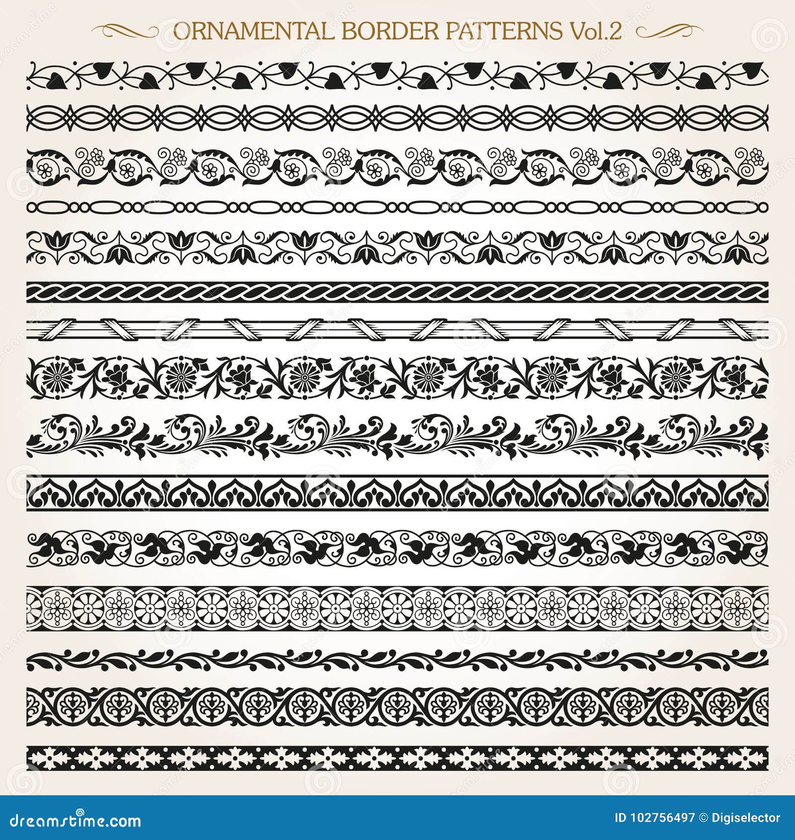 ornamental border frame line vintage patterns 2 