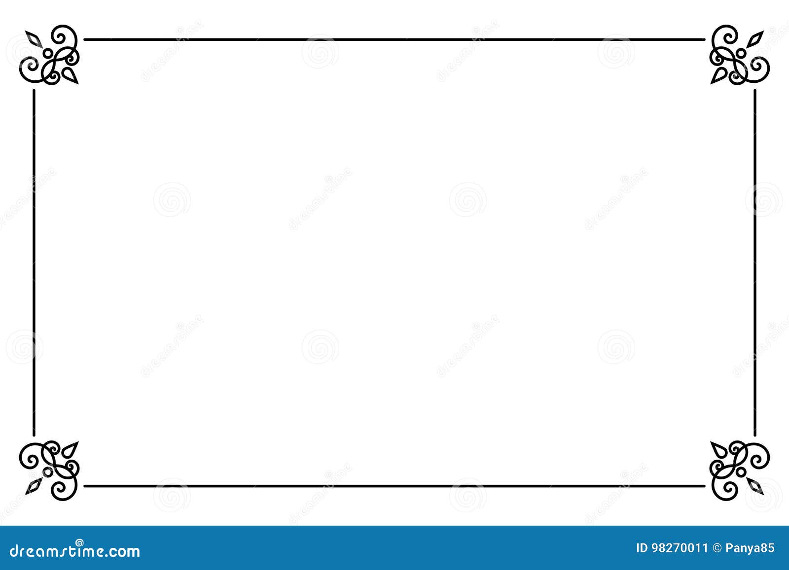 Ornamental Decorative Page Frame. Vector Line Style Border Template Stock  Vector - Illustration of antique, frame: 98270011, image size:1600x1157