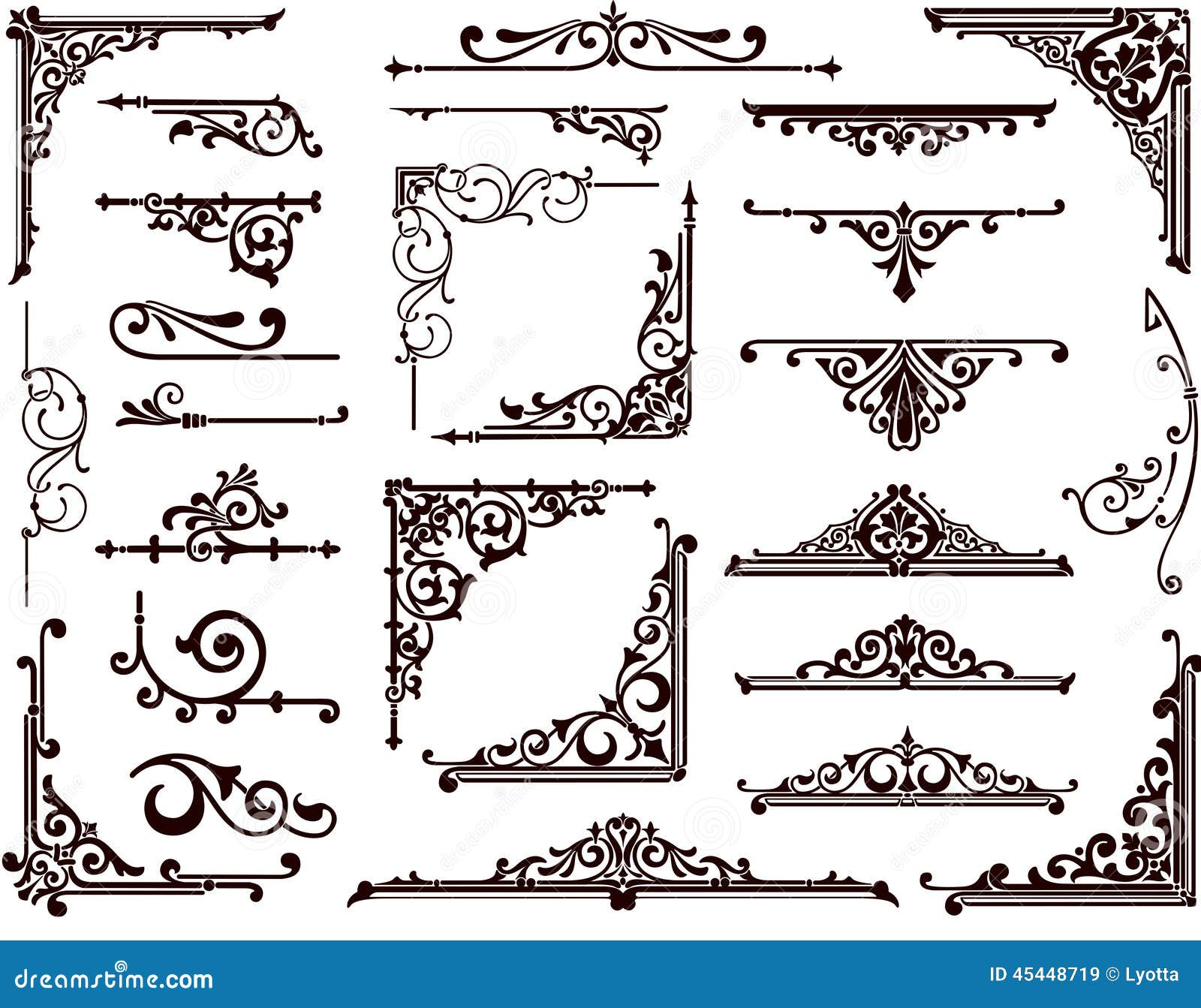 Ornamental Design Borders and Corners Stock Vector - Illustration ...