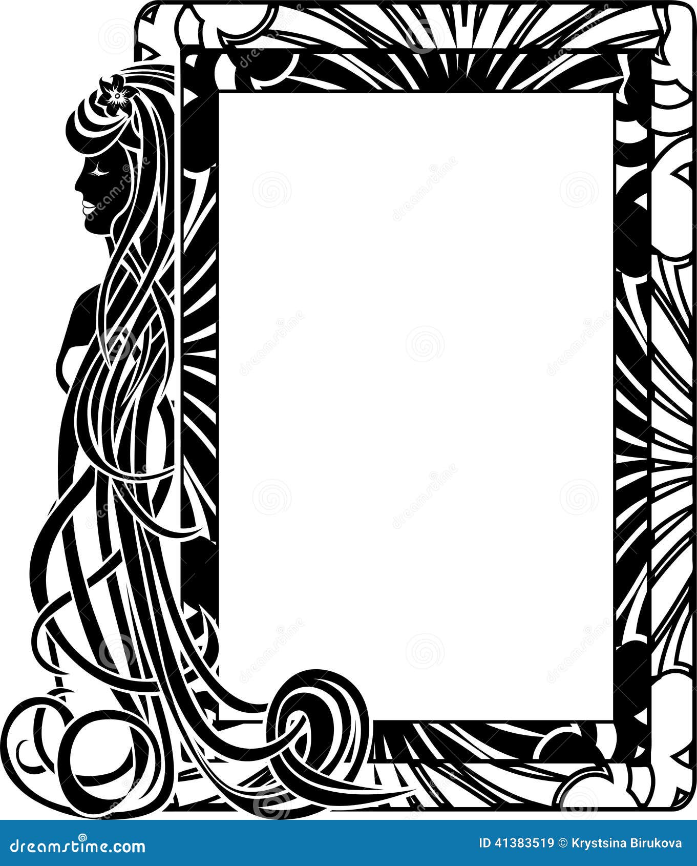 Ornamental Frame In Style Art Nouveau Stock Vector - Image 
