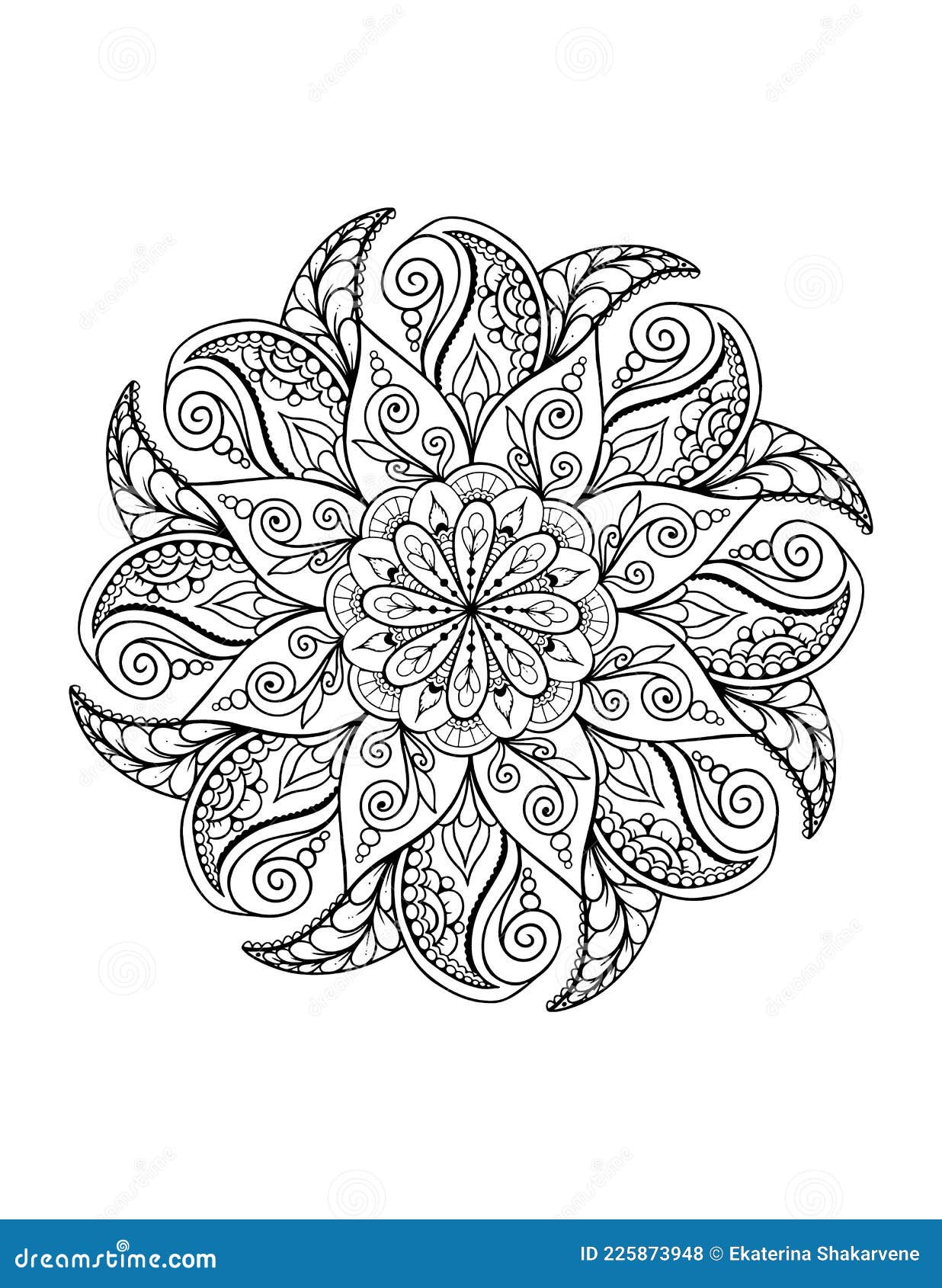 Ornamental Mandala Adult Coloring Book Page, Mandala Tattoo Stock Vector -  Illustration of book, relax: 225873948