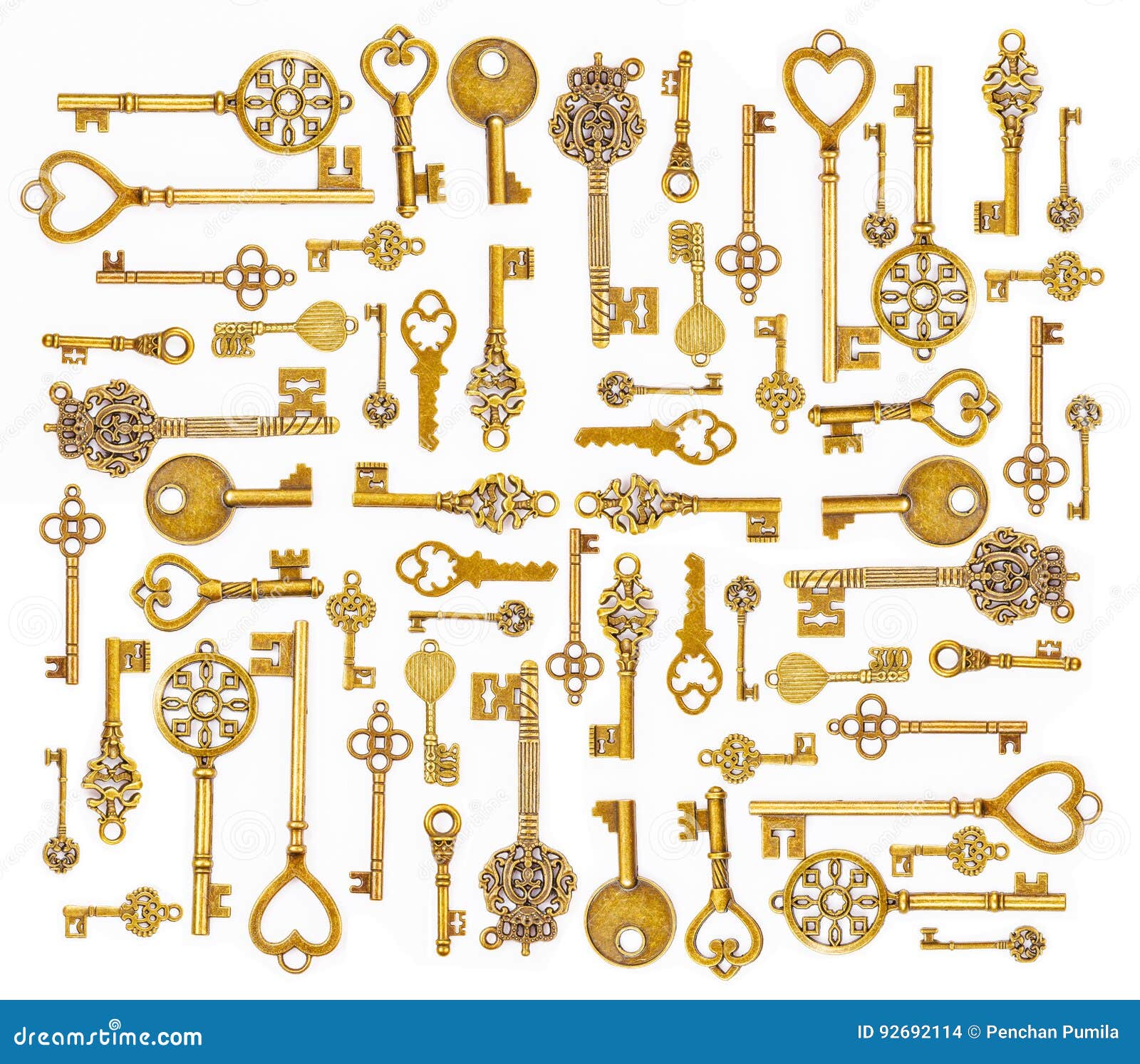 Ornamental Medieval Vintage Keys. Stock Photo Image of ancient