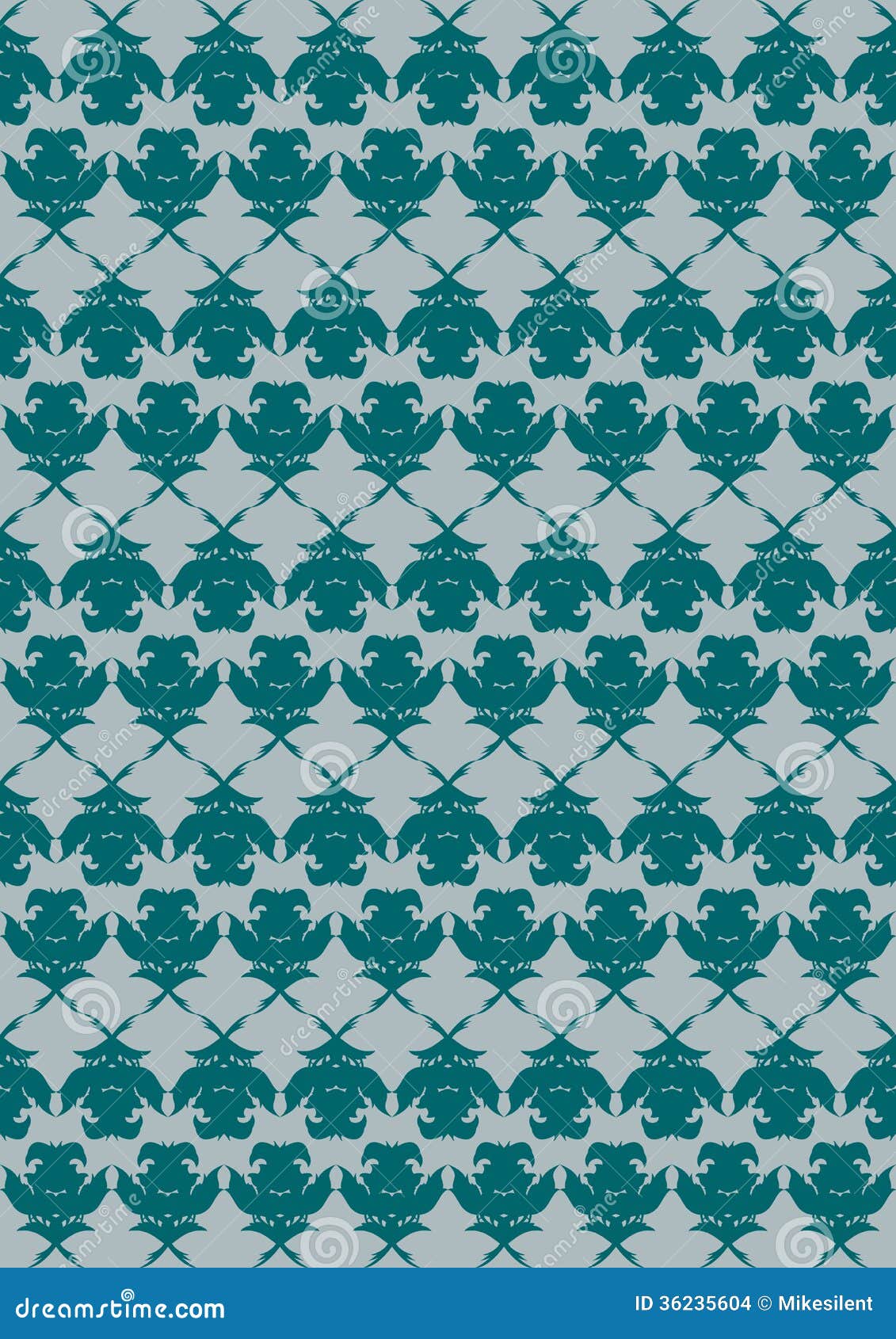 Ornamental Pattern in Celadon Stock Vector - Illustration of seagreen ...
