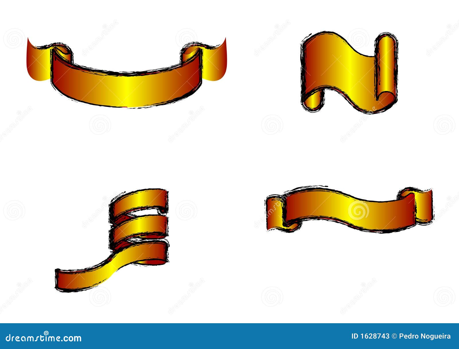 Ornamental ribbons stock vector. Illustration of paper 1628743