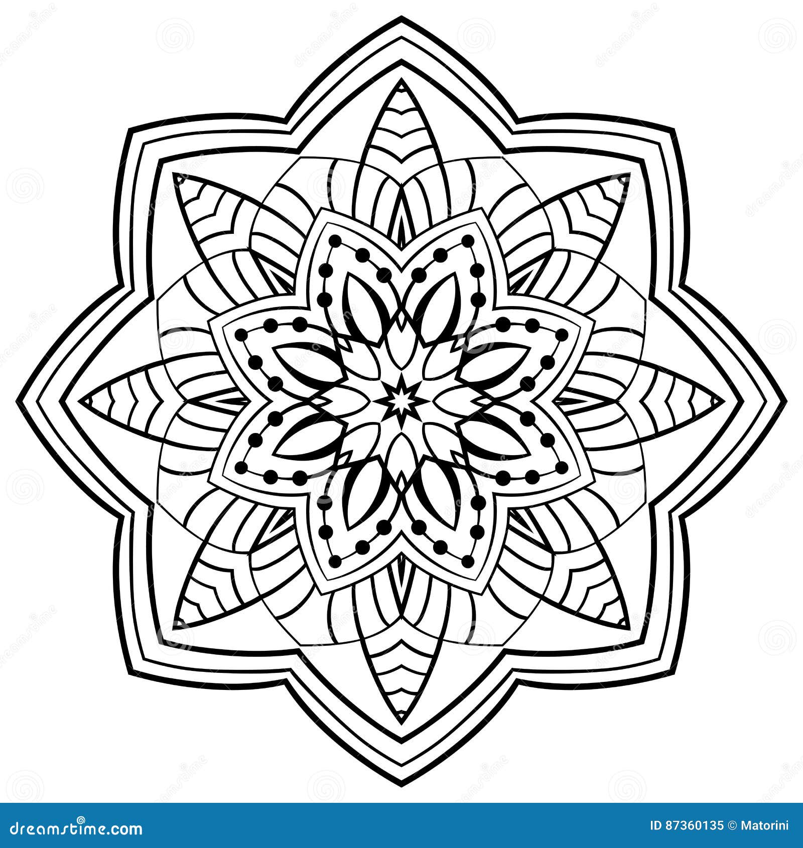 Download Ornamental simple mandala. stock vector. Illustration of ...