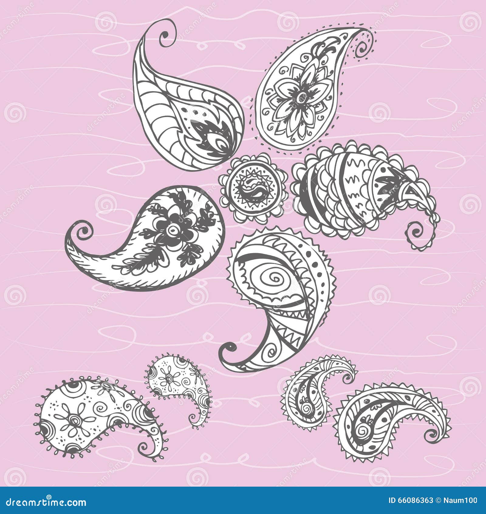Ornamental Words Painted by Hand Stock Vector Illustration of drawn