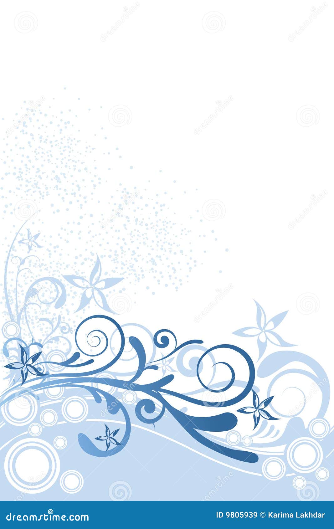 Ornamento del azul del fondo de la flor. Ilustración del vector del fondo floral