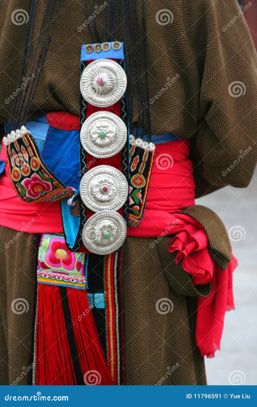 Ornamento Dell Abbigliamento Della Signora Tibetana Immagine Stock Immagine Di Tibetano Vestiti