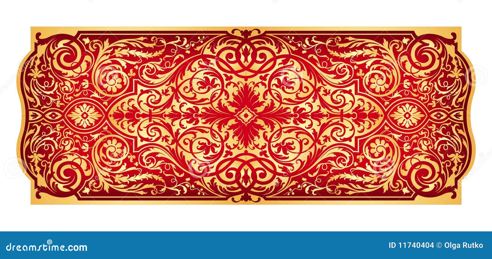 Ouro Vermelho Ornamento Oriental Ilustração do Vetor - Ilustração de  ornamento, canto: 11740404, image size:1600x844