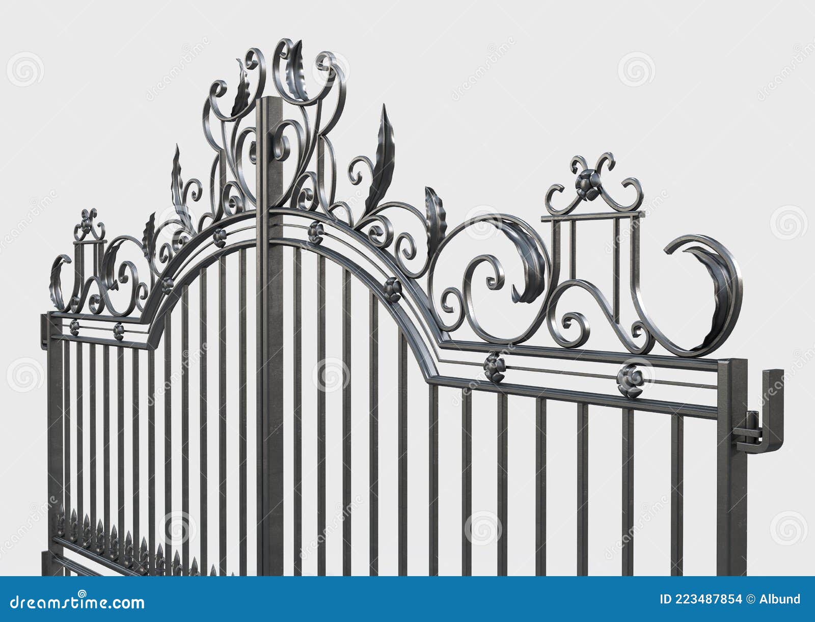 Ornate Cast Iron Gates stock illustration. Illustration of outside