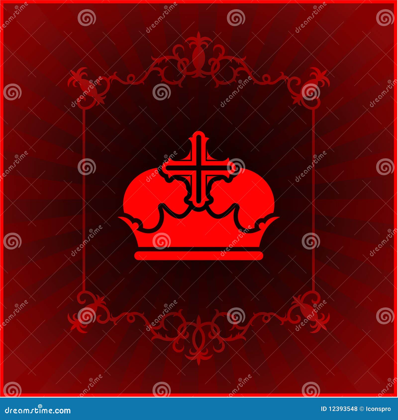 Ornate Crown on Glowing Background Stock Illustration - Illustration of