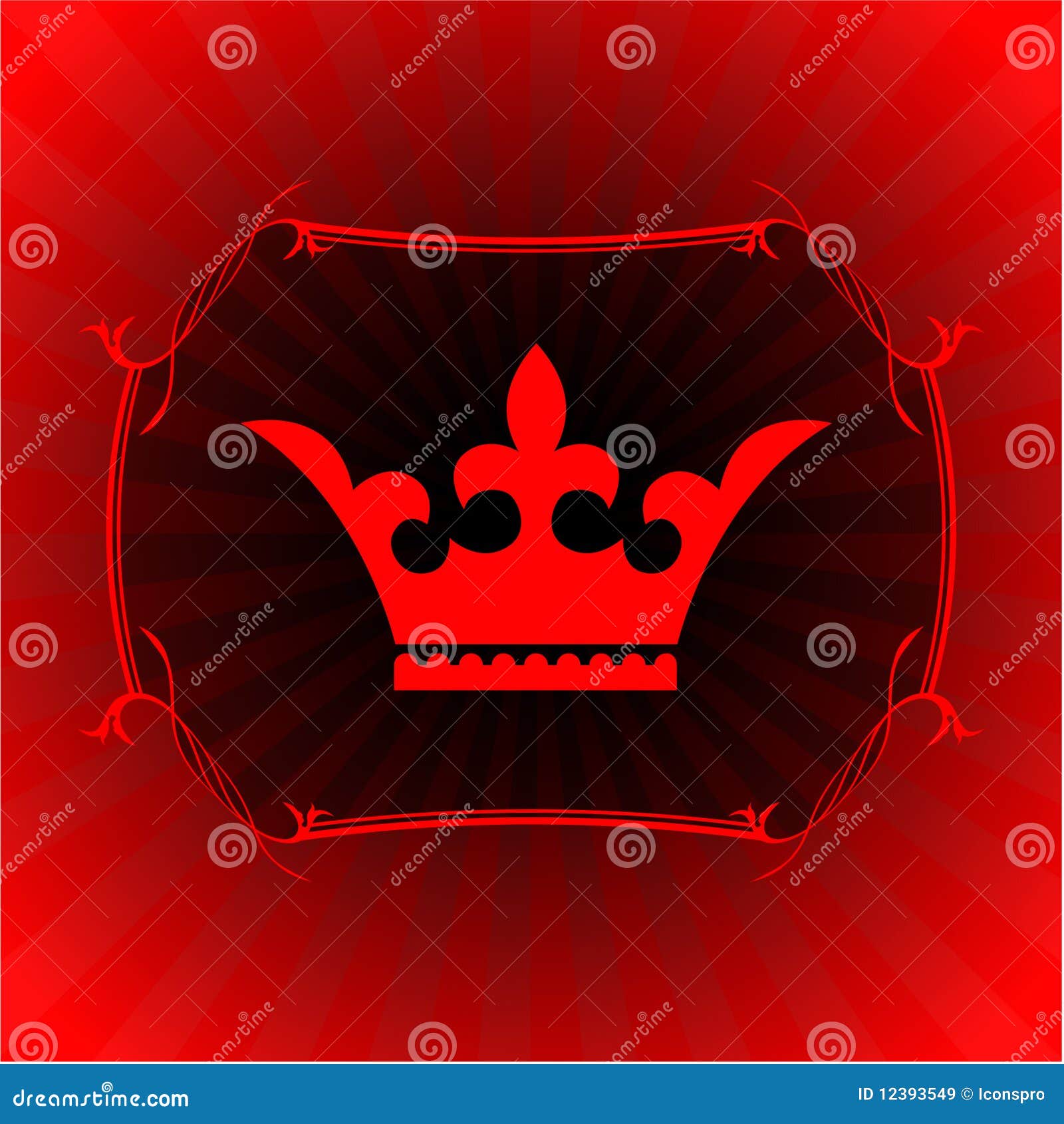 Ornate Crown On Glowing Background Stock Illustration - Illustration of