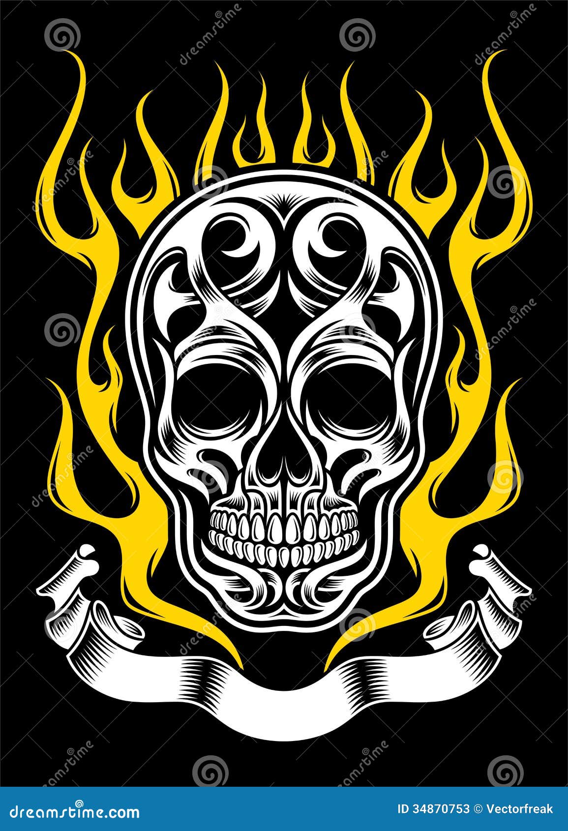 Flaming Skull Tattoo Design Idea  Skull and rose drawing Owl tattoo design  Skulls drawing