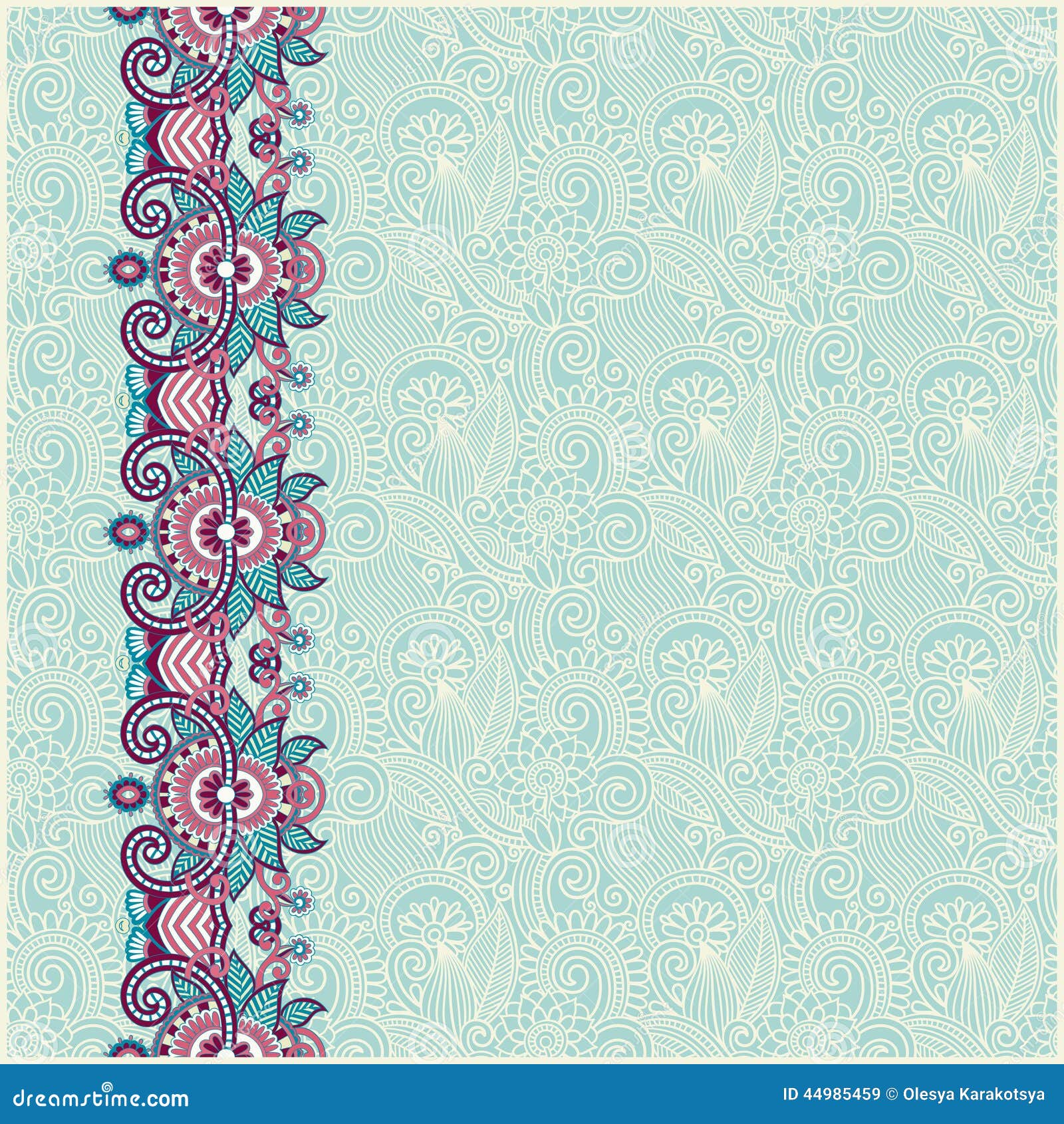 Ornate Floral Background with Ornament Stripe Stock Vector ...