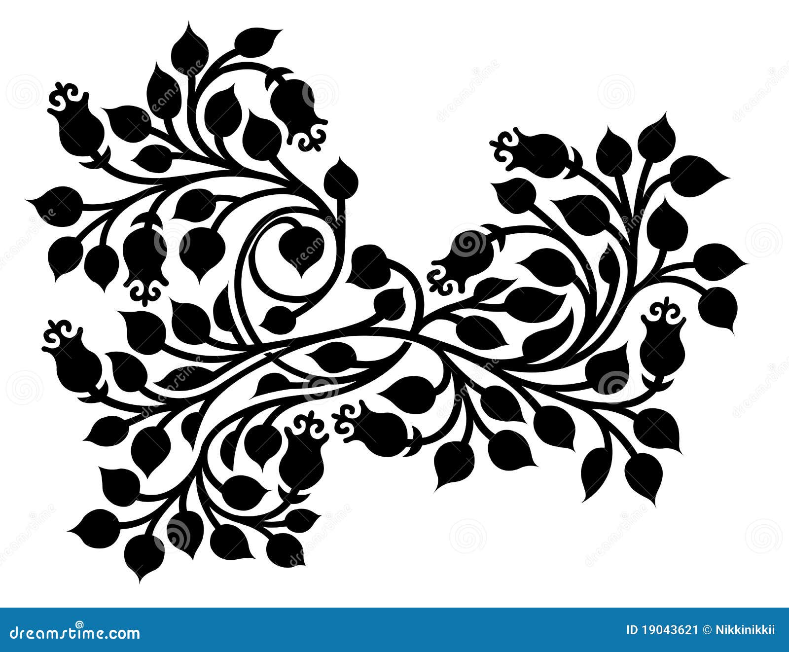 ornate foliage with leaf and flower tracery