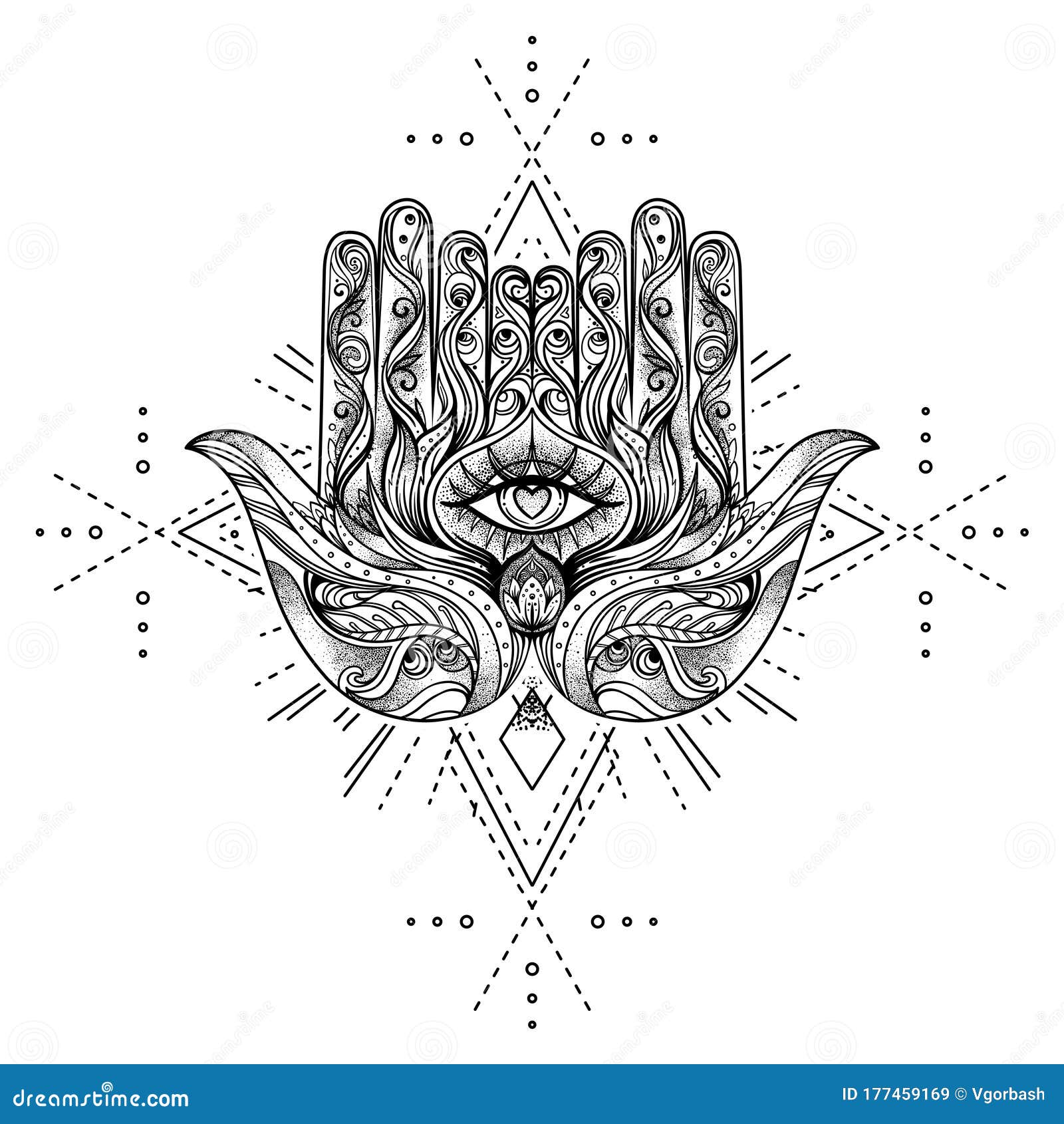 Hamsa Tattoo Stock Illustrations 873 Hamsa Tattoo Stock Illustrations Vectors Clipart Dreamstime