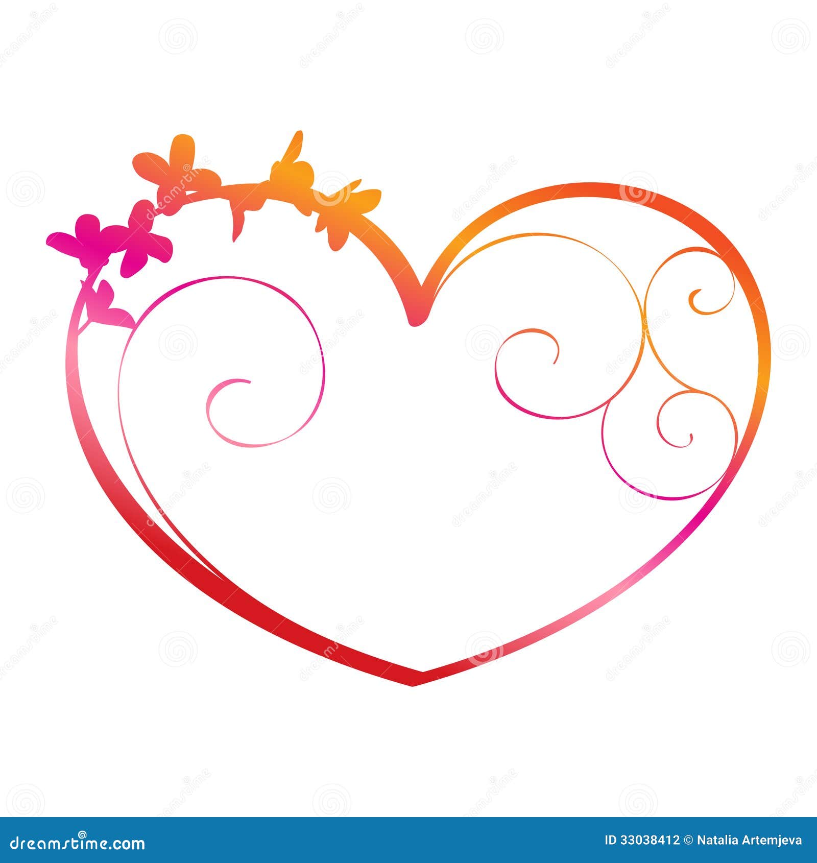 Ornate heart stock vector. Illustration of love, painted - 33038412