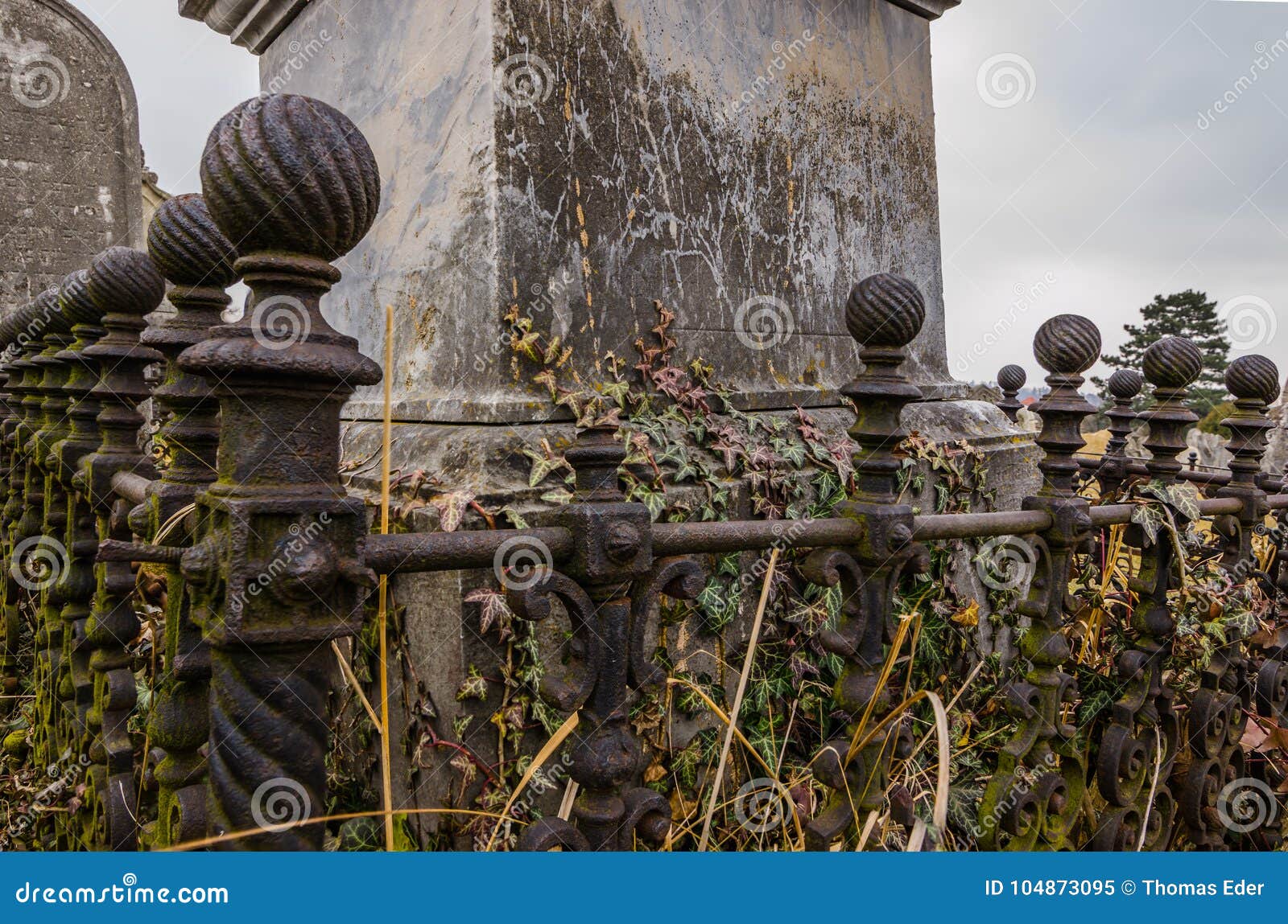 Ornate Iron Railing on Grave Stock Image Image of cross, holy 104873095