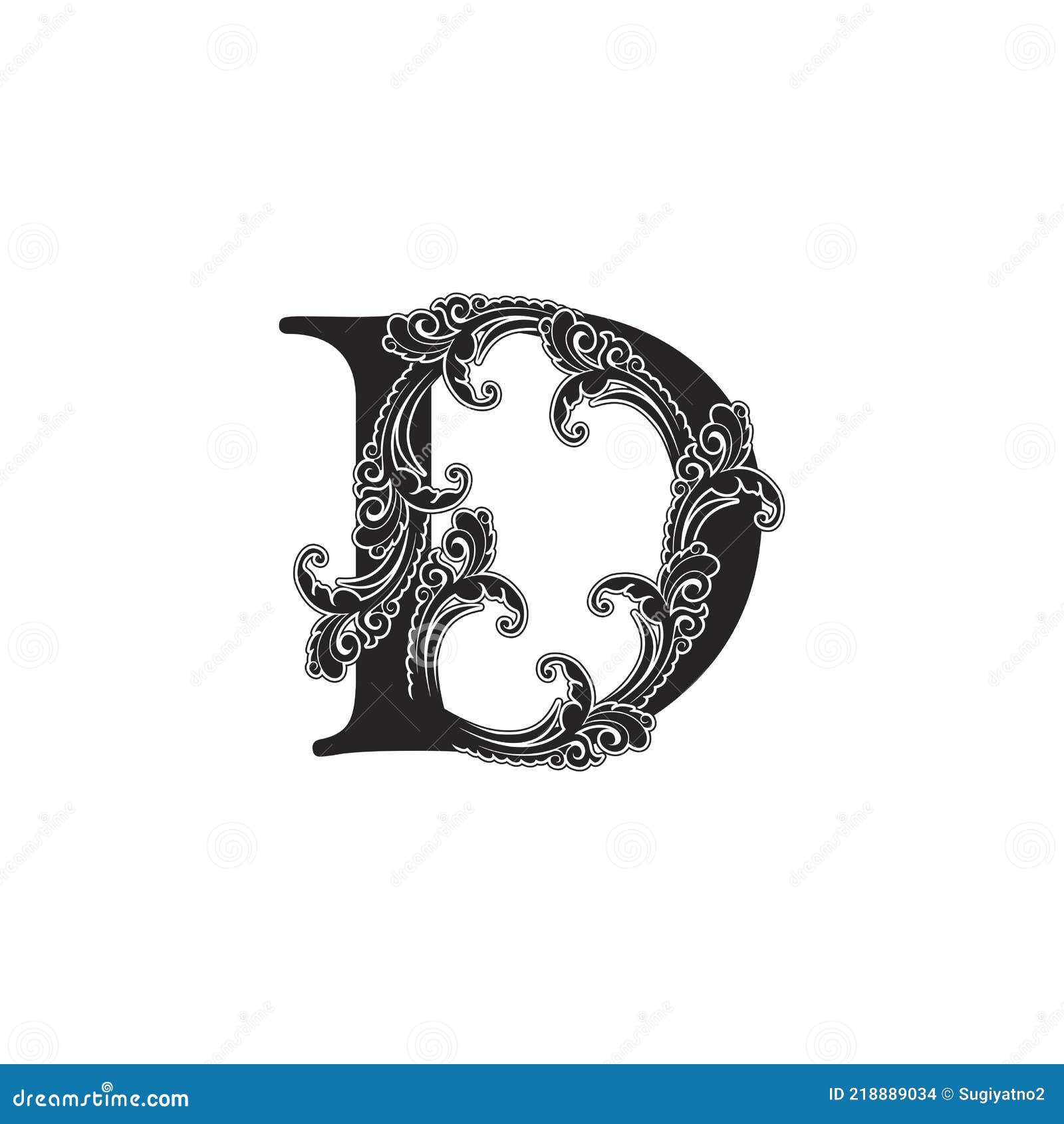 Ornate Letter D Logo Icon, Elegant Monogram Luxury Ornament Decoration ...