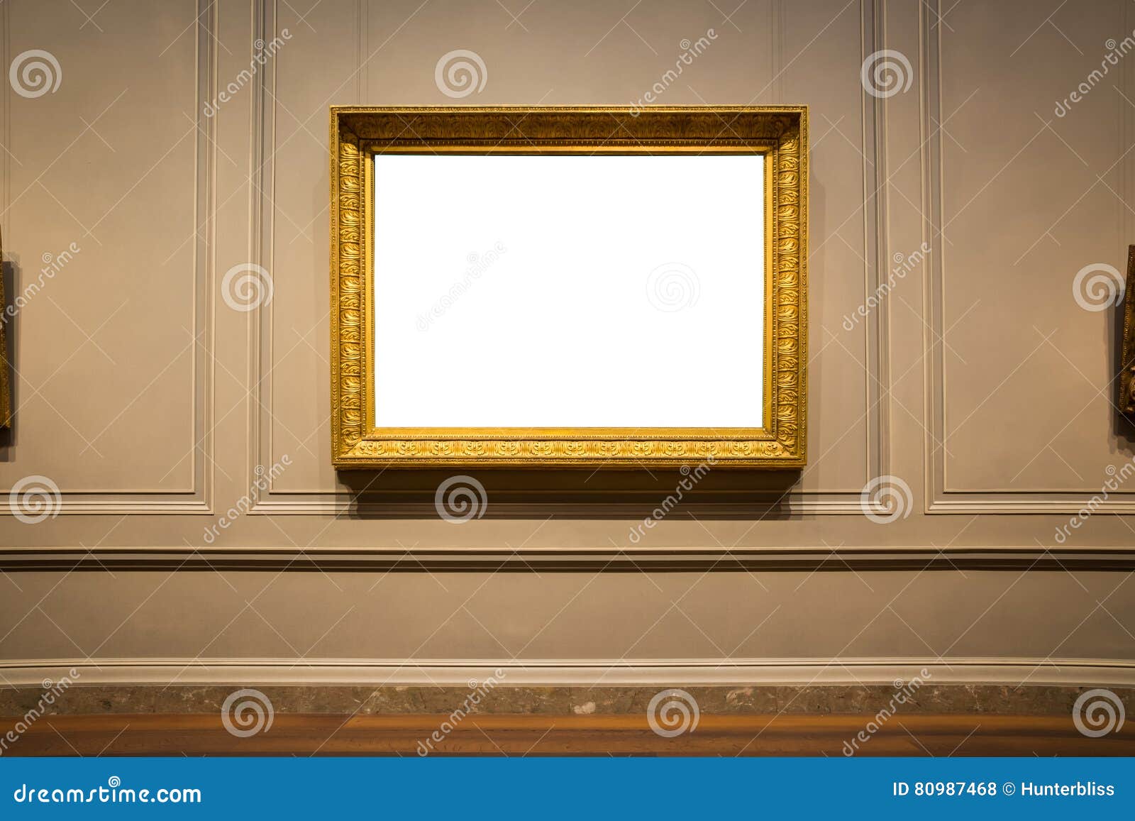 ornate picture frame art gallery museum exhibit interior white c