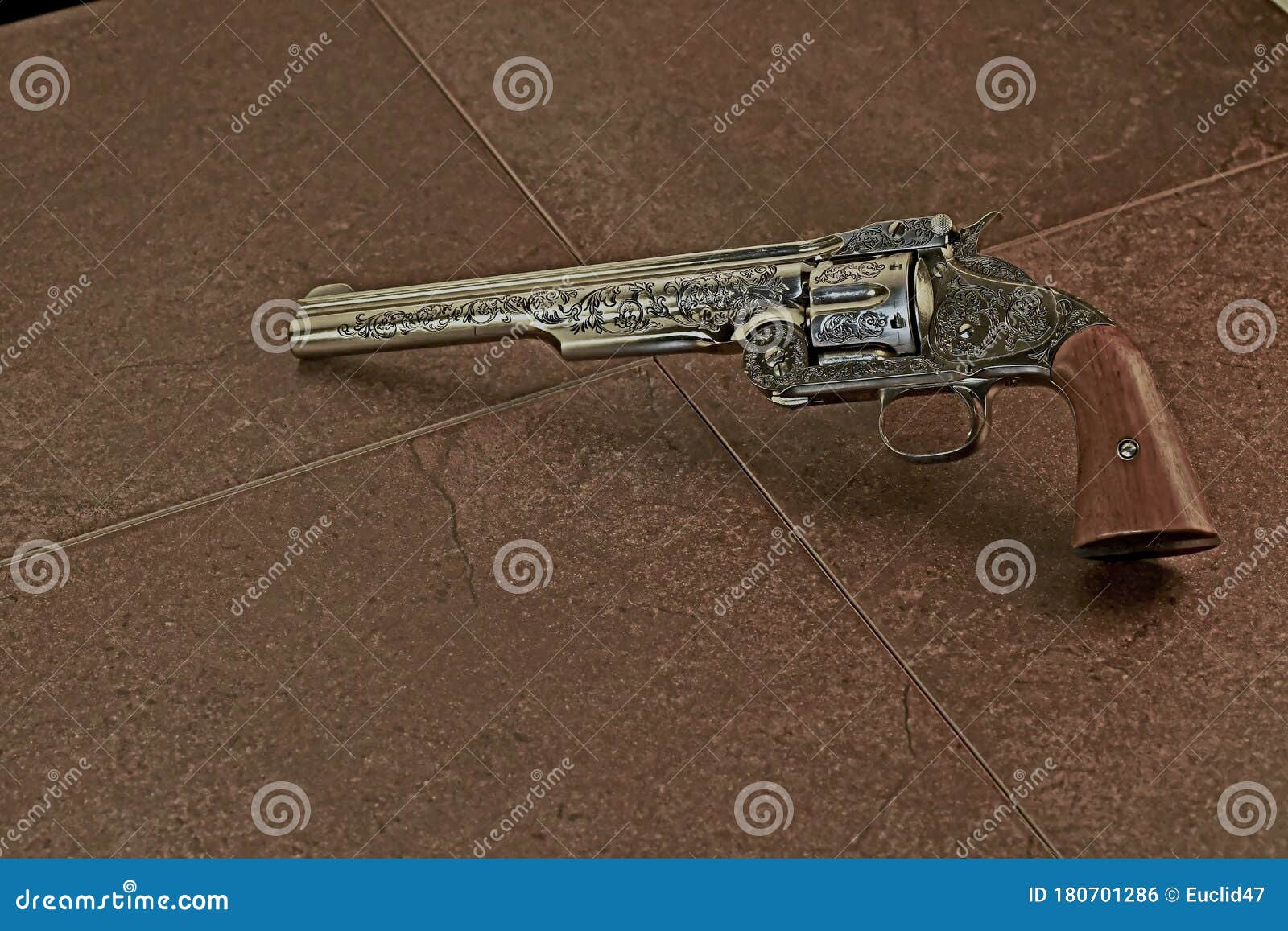 Ornate revolver stock photo. Image of beautiful, hand 180701286