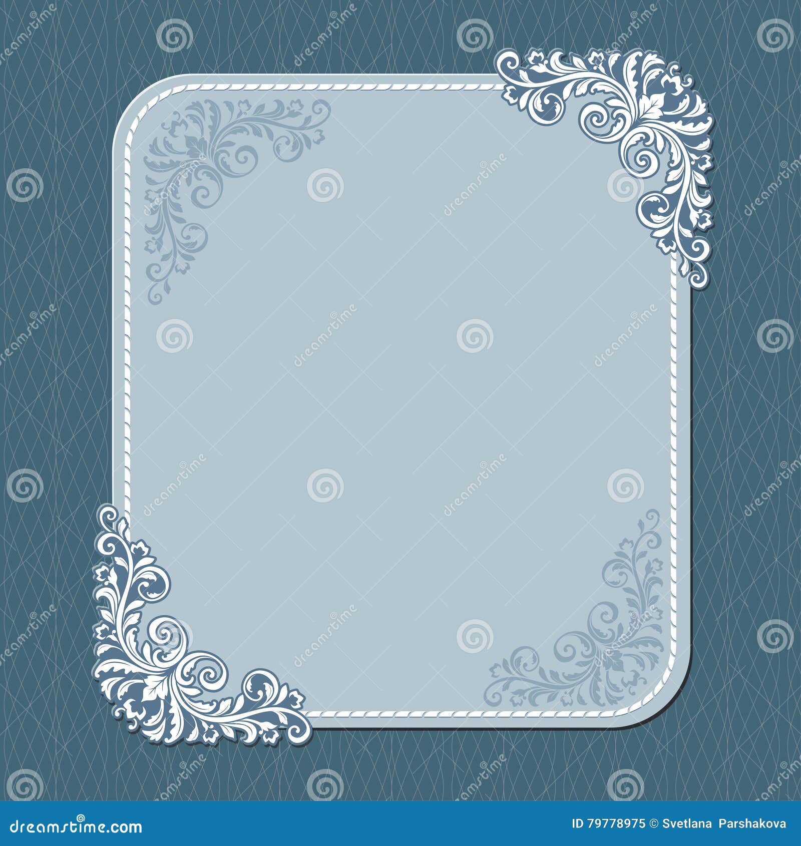 Ornate Square Card, Invitation. Stock Vector Illustration of frame