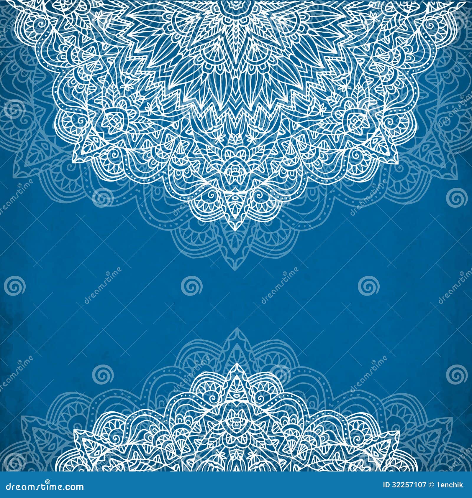 Ornate Vintage Blue Vector Background Stock Illustration Illustration