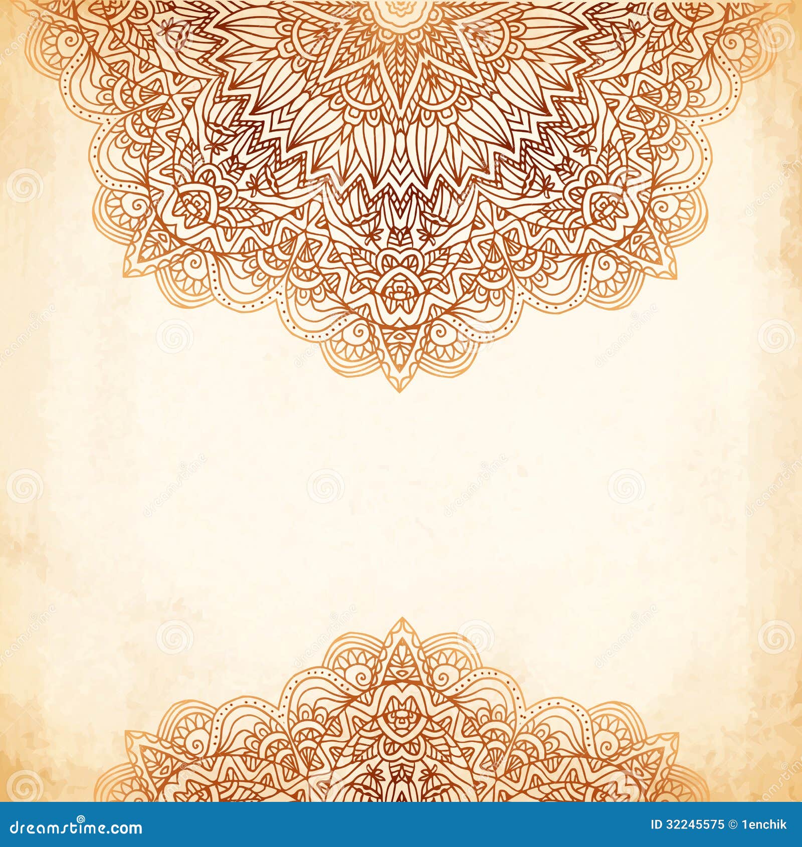 Ornate Vintage Vector Background in Mehndi Style Stock Vector -  Illustration of design, frame: 32245575