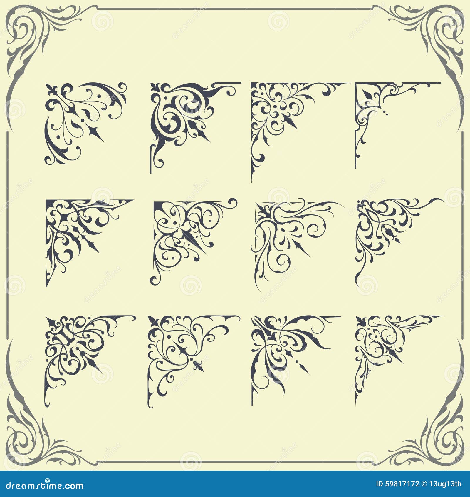 Ornement Faisant Le Coin De Cadre Illustration de Vecteur