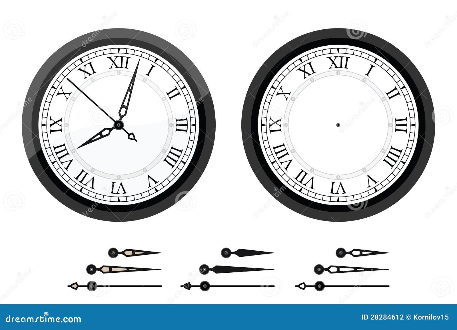 Orologio Con I Numeri Piegati Romani